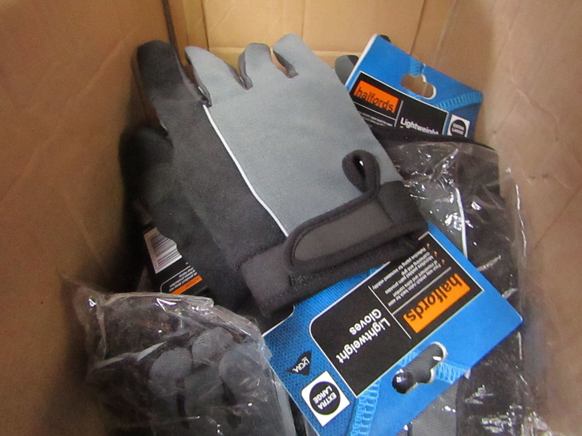 4x Halfords - Lightweight Material Gloves - Size XL - New & Packaged.