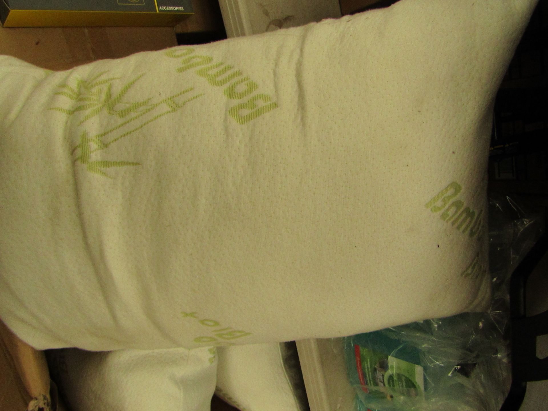 2x Bamboo Bio+ Memory Foam Pillows - Unpackaged, May Need A Wash.