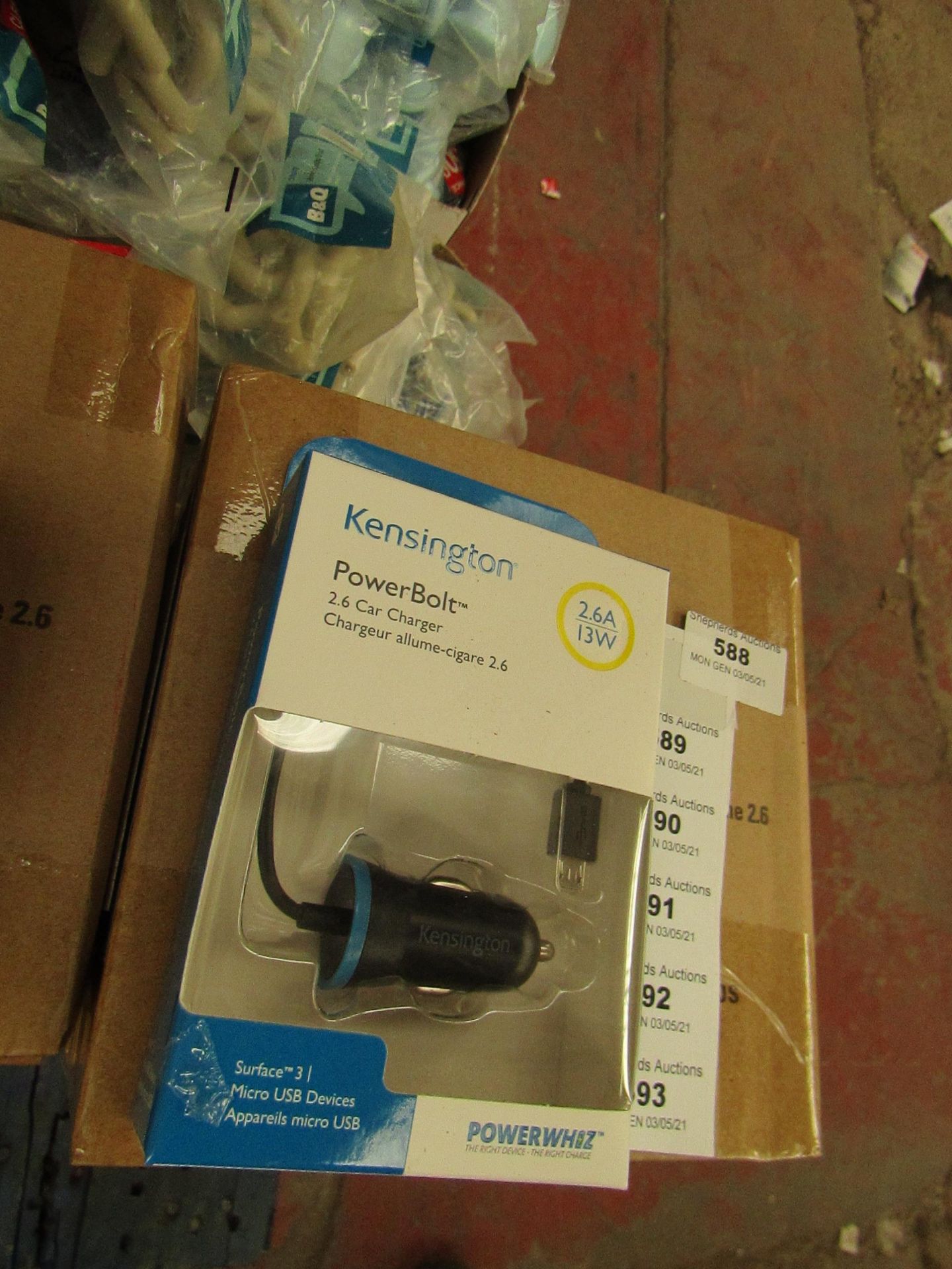 5x Kensington PowerBolt 2.4 Car Charger (made for iPod, iPhone & iPad) - New & Boxed.