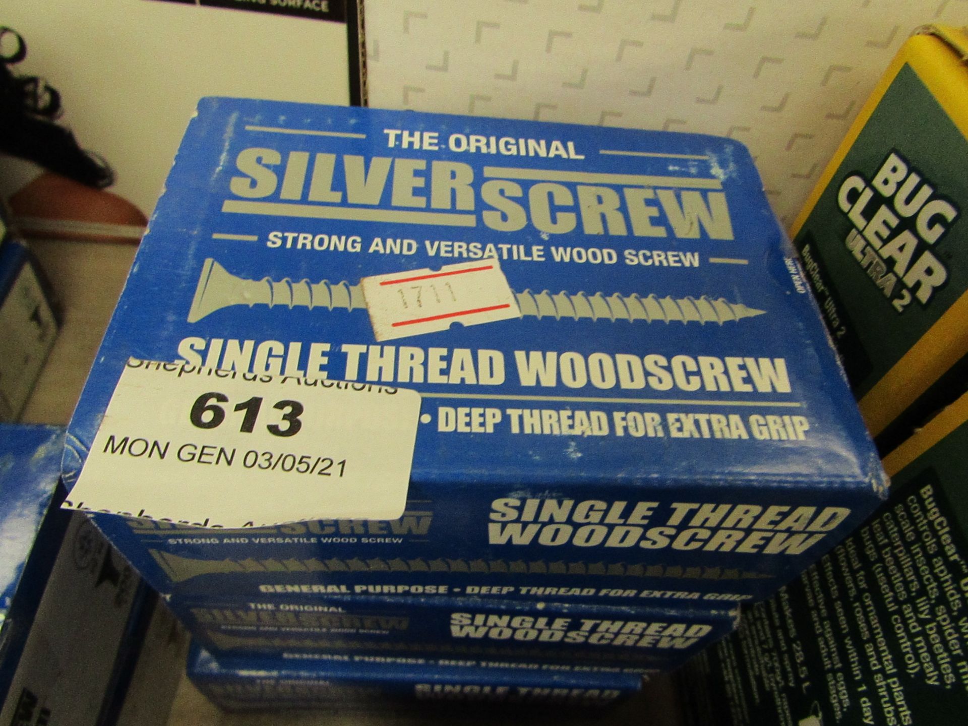 3x The Original Silver Screw - Single Thread Woodscrew 4.0 x 35mm (200 Per Box) - Unused & Boxed.