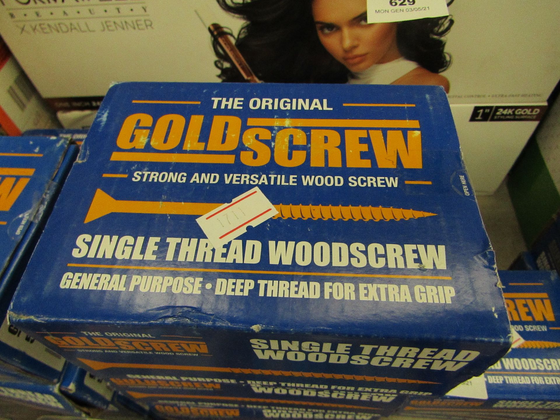 2x The Original Gold Screw - Single Thread Woodscrew 4.5 x 50mm (200 Per Box) - Unused & Boxed.