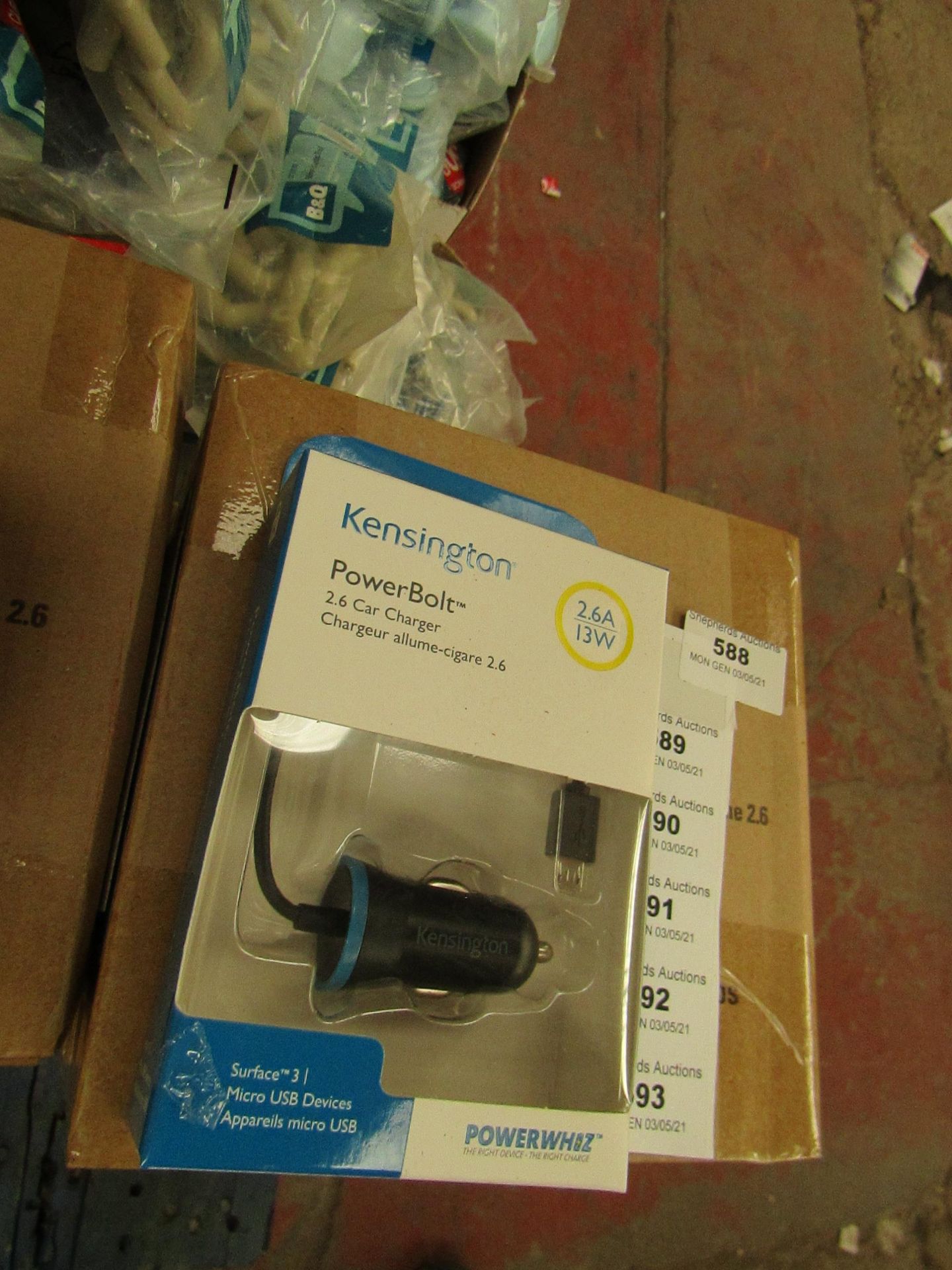 5x Kensington PowerBolt 2.4 Car Charger (made for iPod, iPhone & iPad) - New & Boxed.