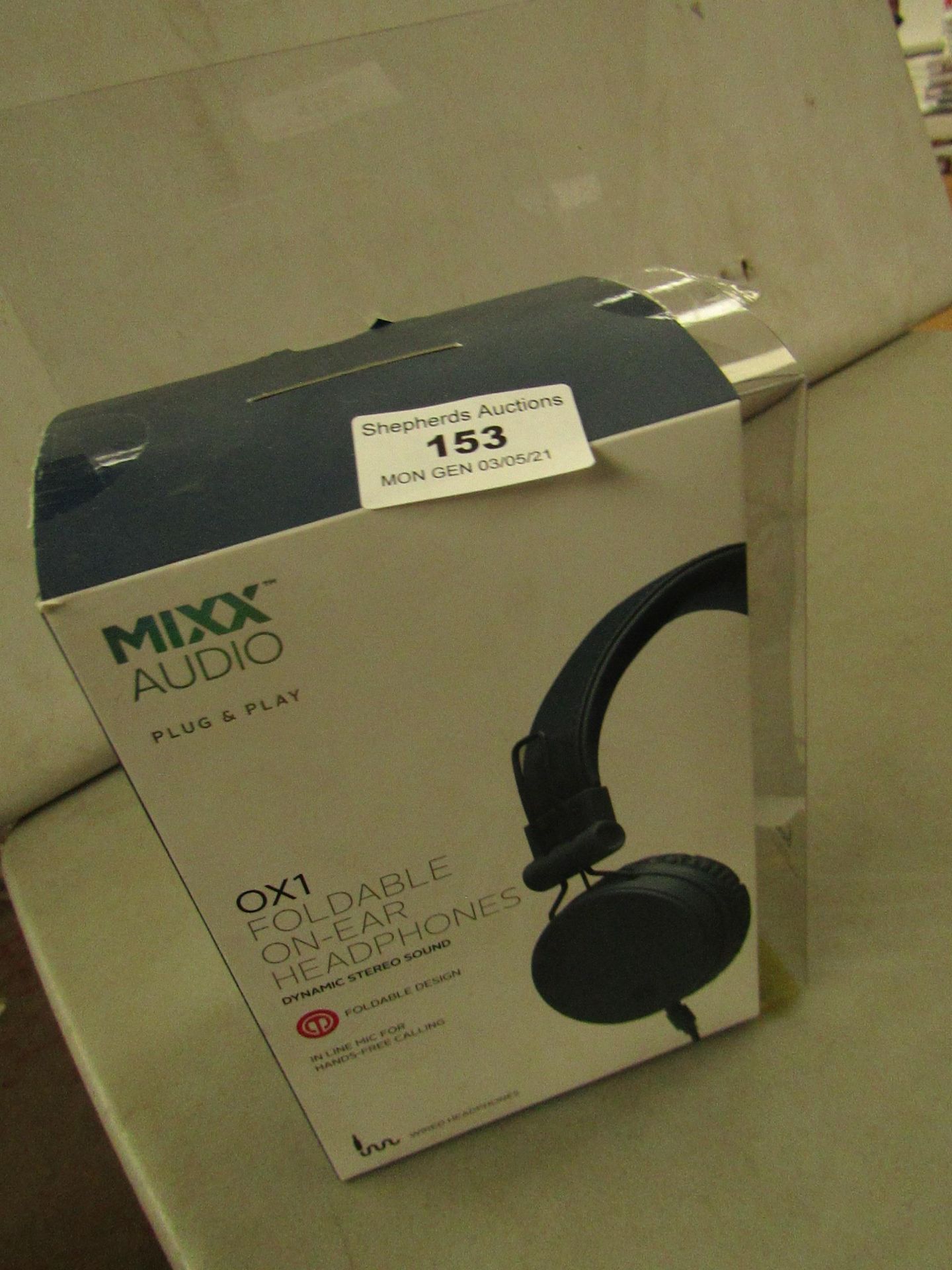 Mixx Audio - OX1 Foldable On-Ear Headphones - Untested & Packaged.