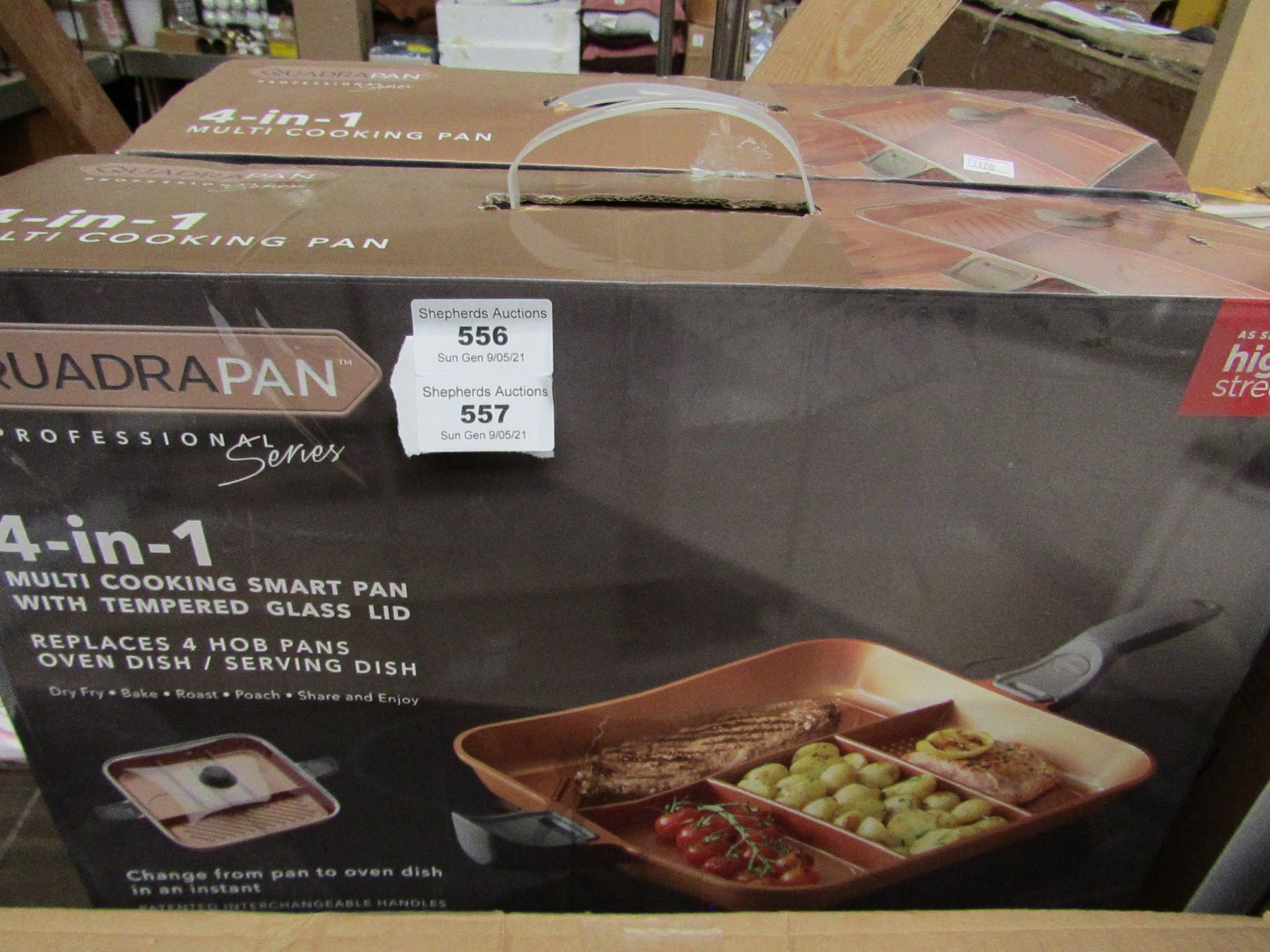 | 1X | QUADRA PAN 4 COMPARTMENT PAN | UNCHECKED AND BOXED | NO ONLINE RE-SALE | RRP - | TOTAL LOT