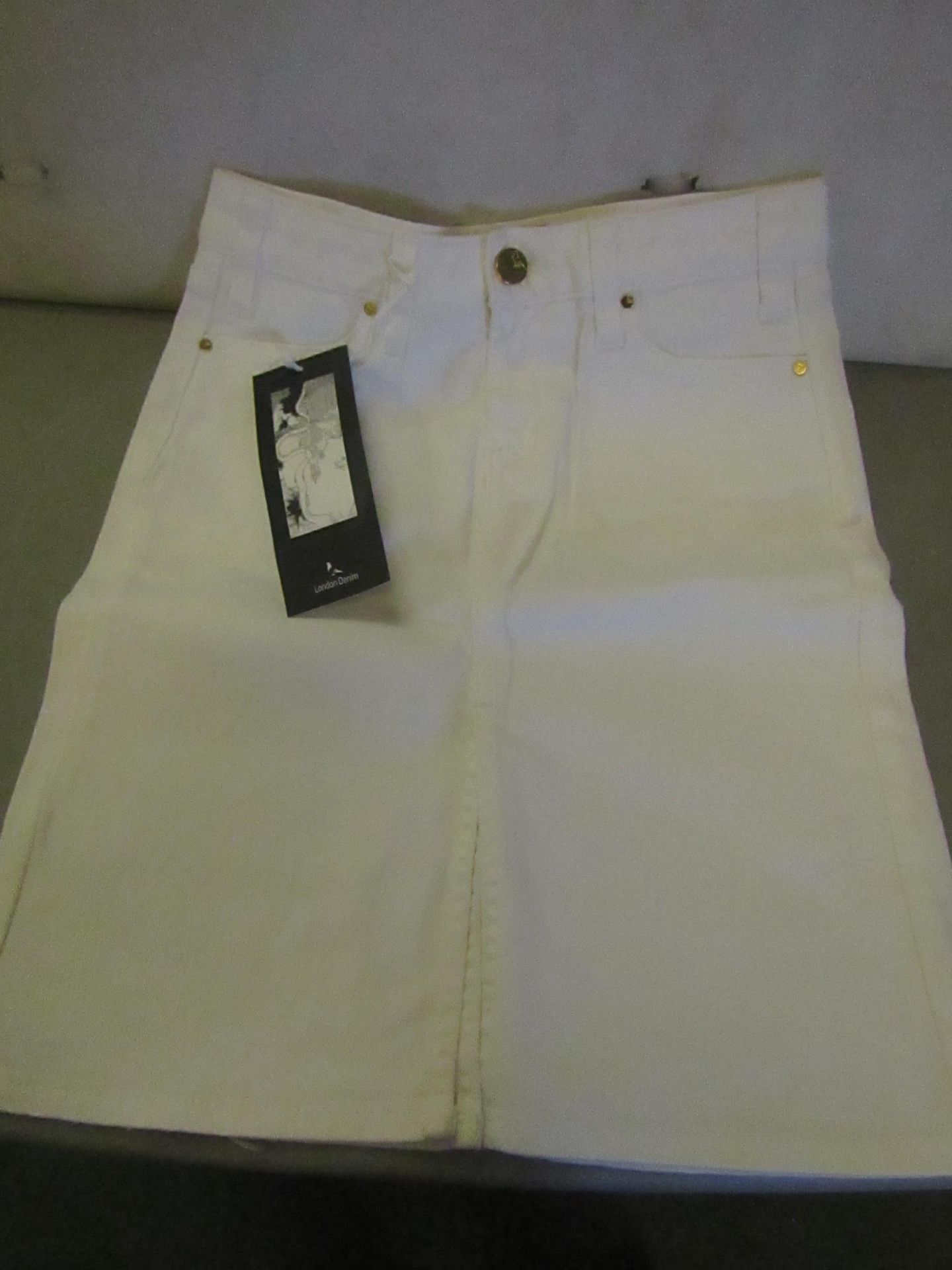 London Denim Cream Skirt W27 New With Tags