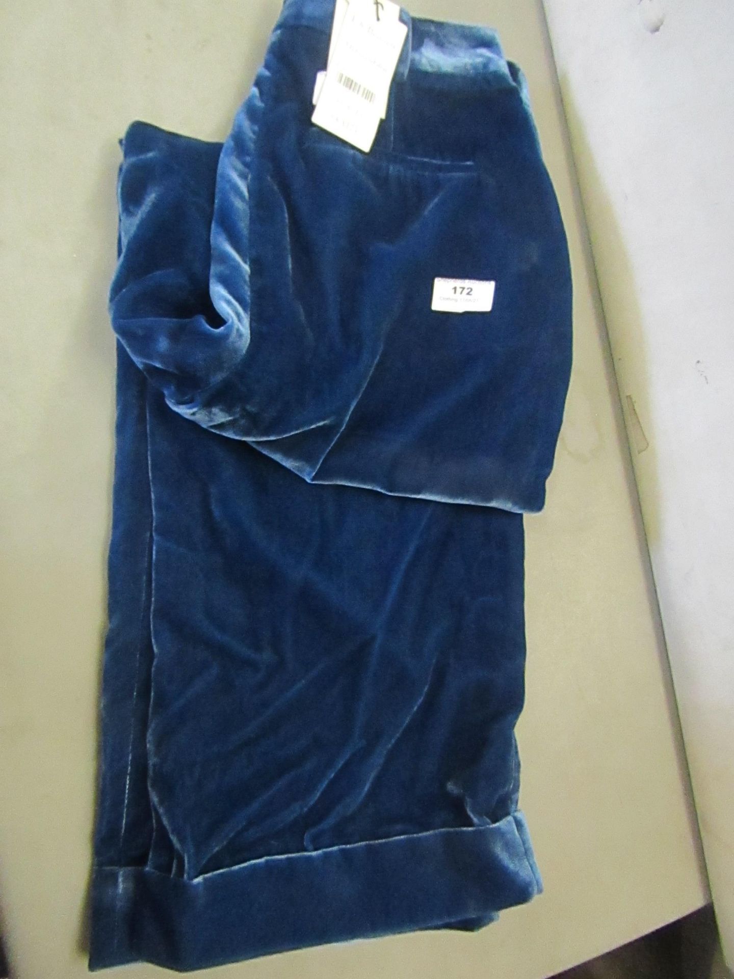 LK Bennett Crushed Velvet Teal Colour Ladies Trousers Size 6 New With Tags RRP 175.00