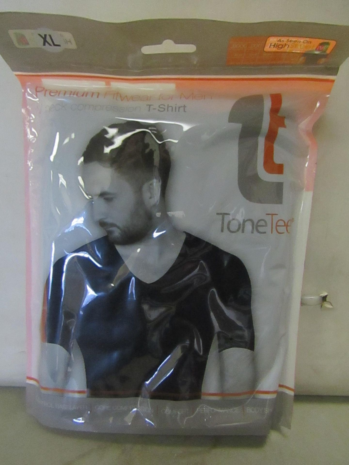 ToneTee v-Neck Compression T/Shirt Black Size X/L New & Packaged