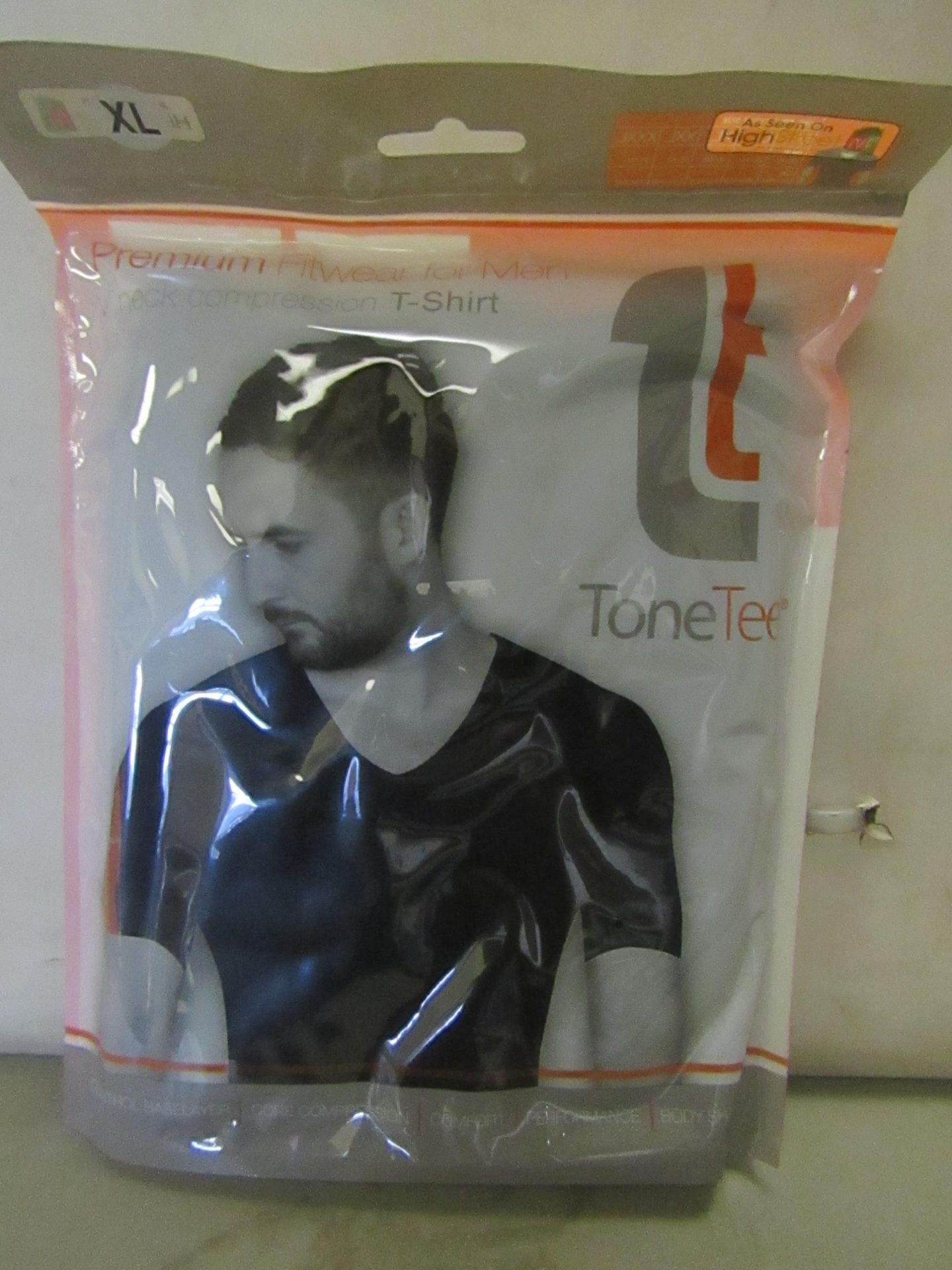 ToneTee v-Neck Compression T/Shirt Black Size X/L New & Packaged