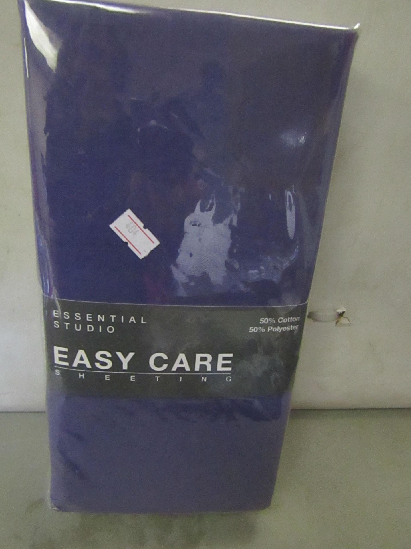 Essential Studio Easy Care Single Flat Sheet Purple, New & Packaged