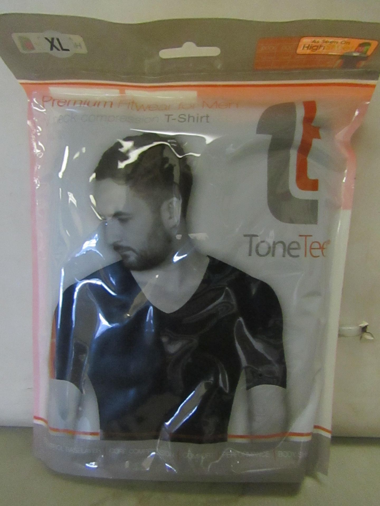 ToneTee v-Neck Compression T/Shirt Black Size X/L New & Packaged