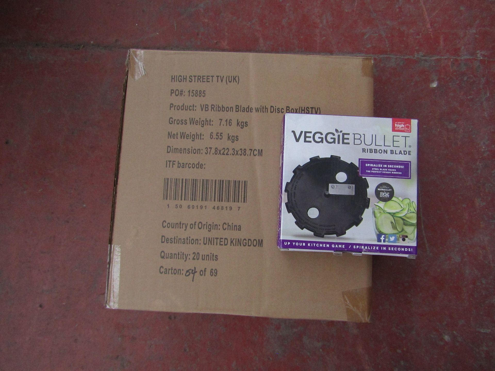 | 20X | VEGGIE BULLET RIBBON BLADES | NEW AND BOXED | NO ONLINE RESALE | SKU - | RRP £10 | TOTAL LOT