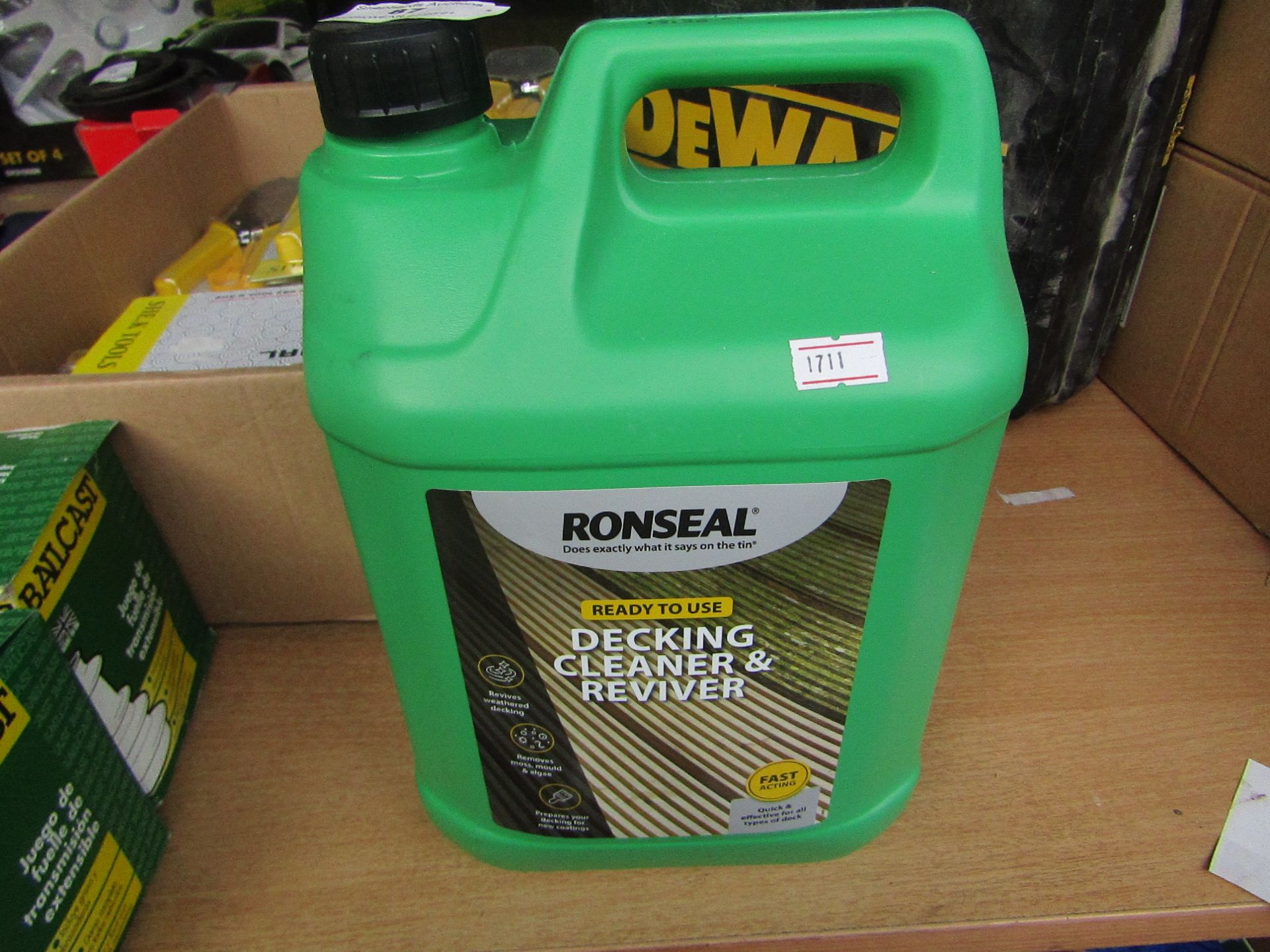 Ronseal - Ready To Use Decking Cleaner & Reviver 5 Litres - Unused.