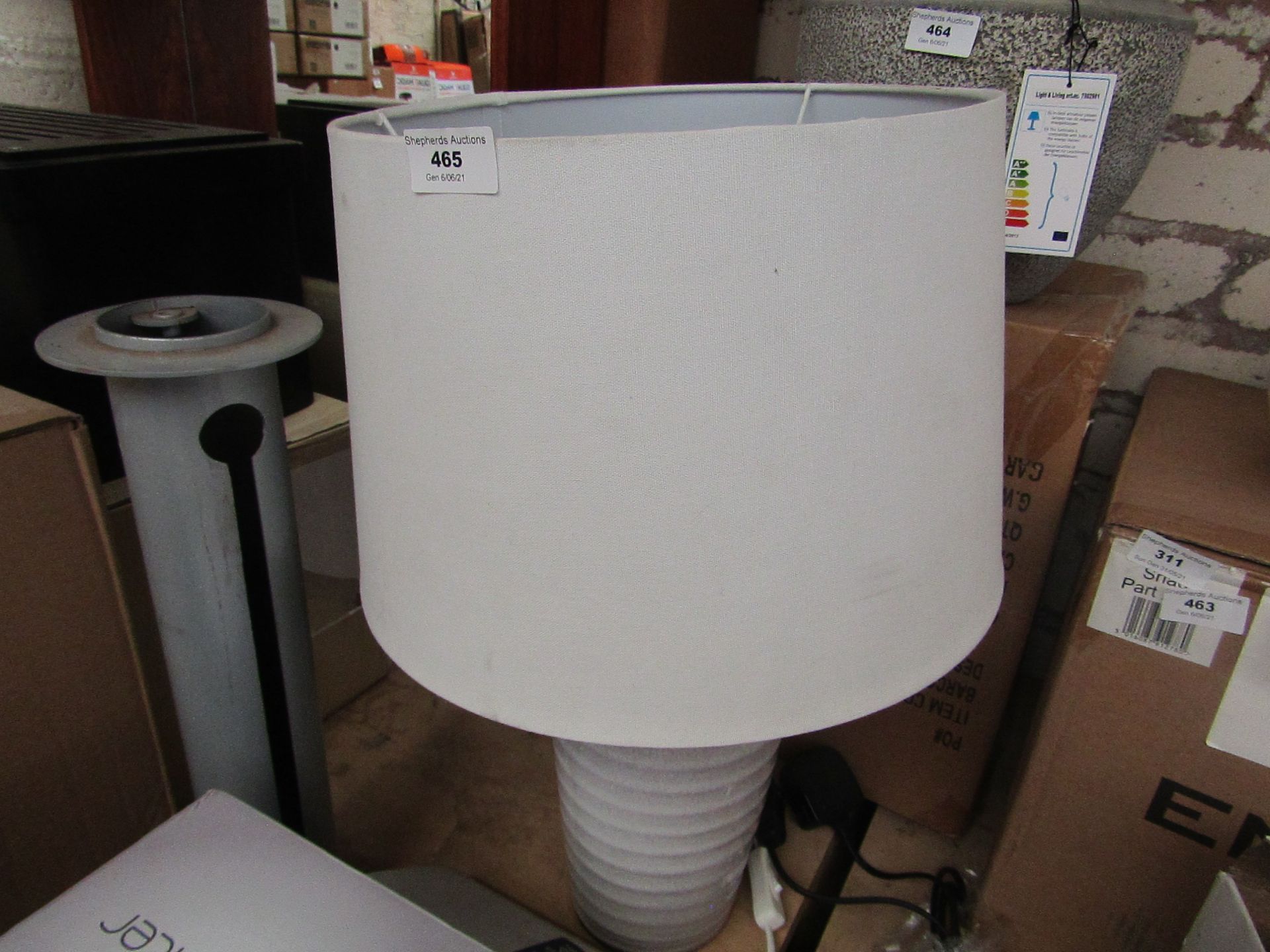 | 1X | COX AND COX TABLE LAMP | UNCHECKED BUT LOOKS UNUSED (NO GUARANTEE) | RRP - |