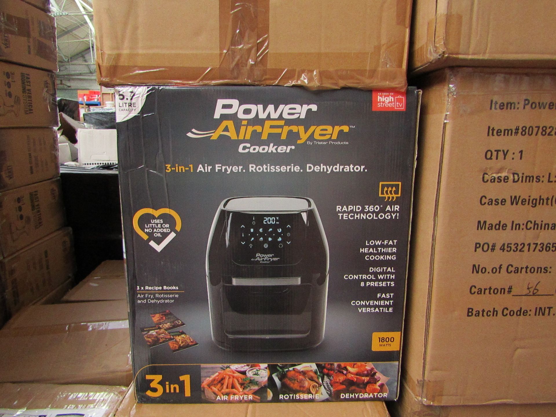 | 4X | POWER AIR FRYER 5.7L | UNCHECKED & BOXED | NO ONLINE RE-SALE | SKU C5060541513068 | RRP £