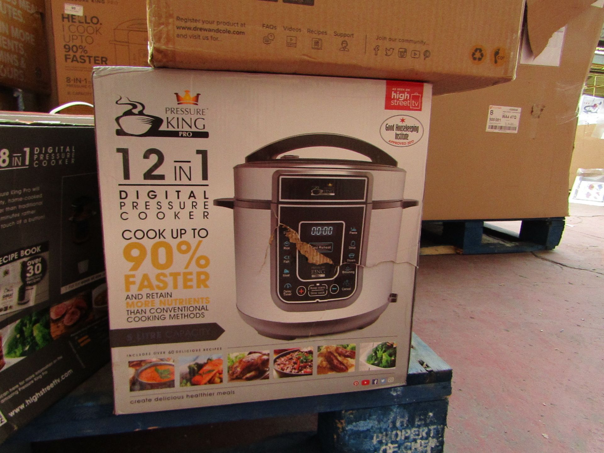 | 4X | PRESSURE KING PRO 12 IN 1 5LTR | UNCHECKED AND BOXED | NO ONLINE RESALE | RRP £79.99 |