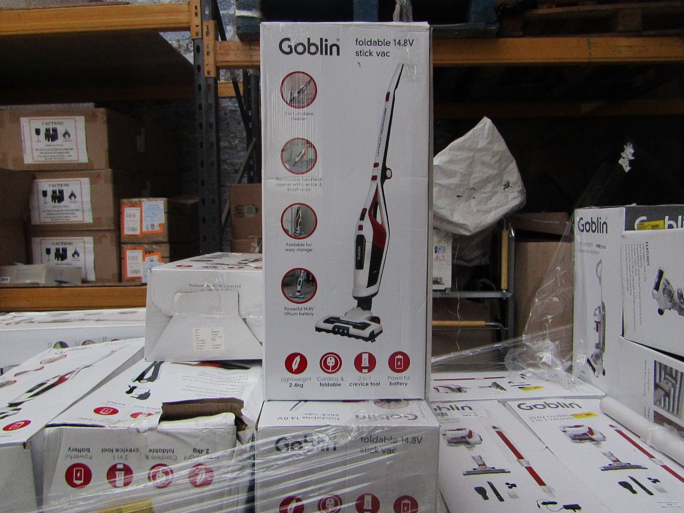 Bulk Lots of Raw customer returns Goblin Vacuum cleaners, all boxed