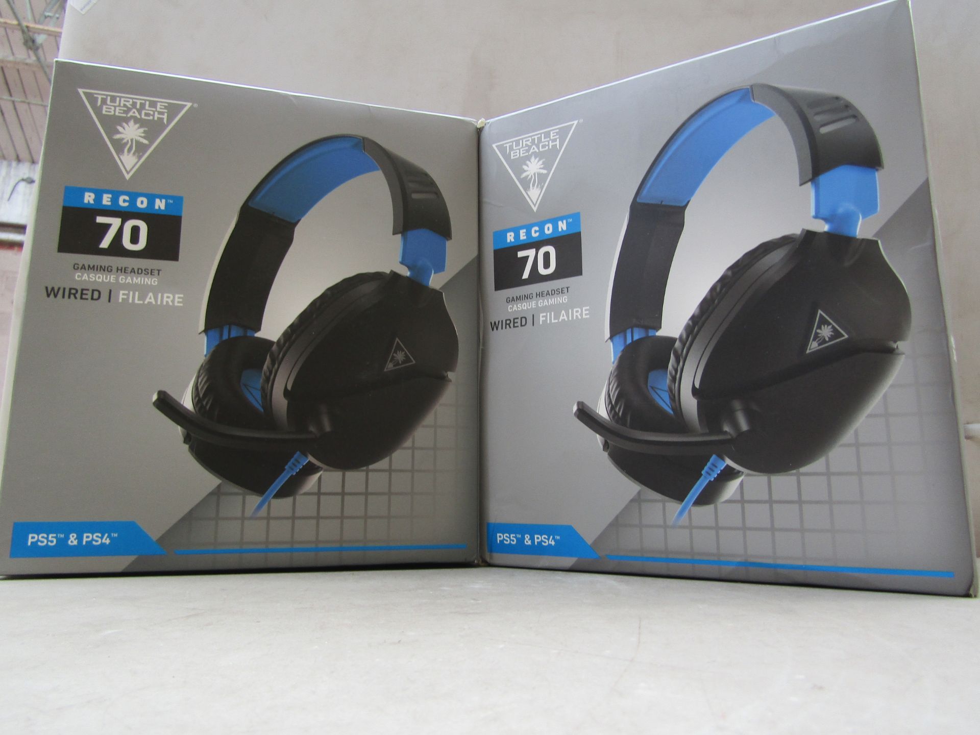 2x Turtle Beach - Recon 70 Wired Gaming Headset - (Compatible With PS4/PS5) - Untested & Boxed.