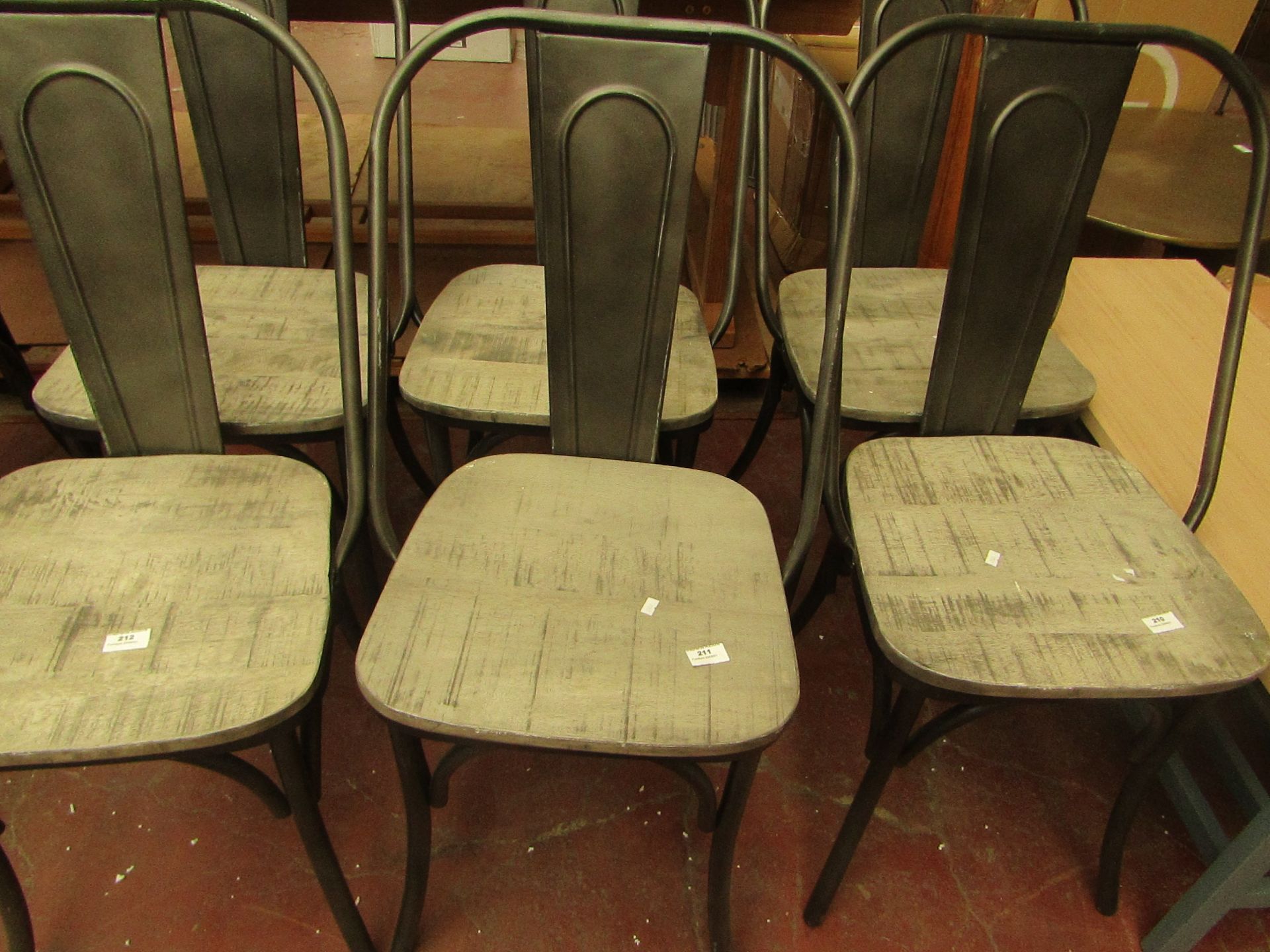 | 2X | COX & COX WOOD AND METAL DINING CHAIR | UNCHECKED, MAY HAVE MARKS, NO BOX | RRP £250 |