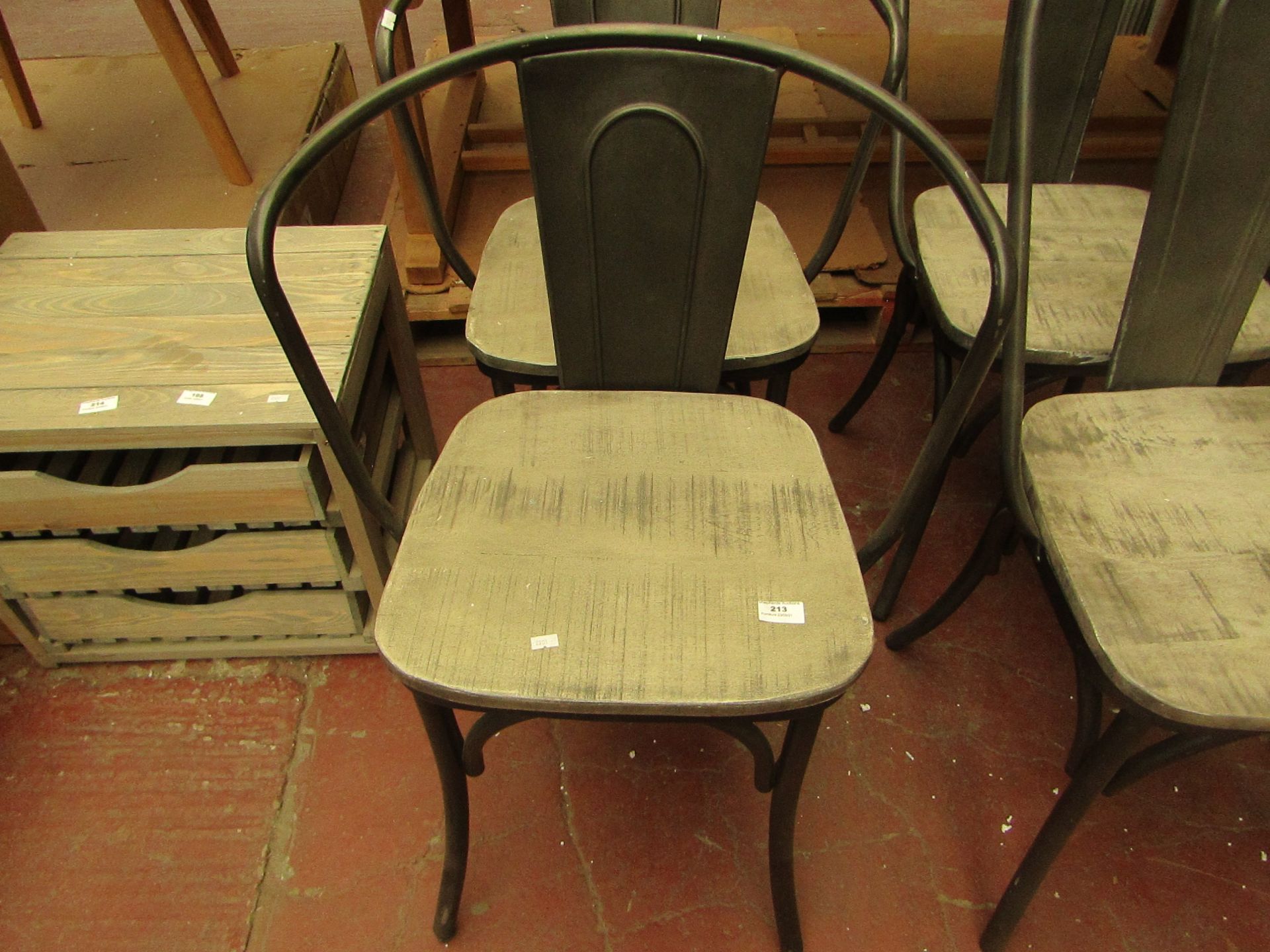 | 2X | COX & COX WOOD AND METAL DINING CHAIR | UNCHECKED, MAY HAVE MARKS, NO BOX | RRP £250 |