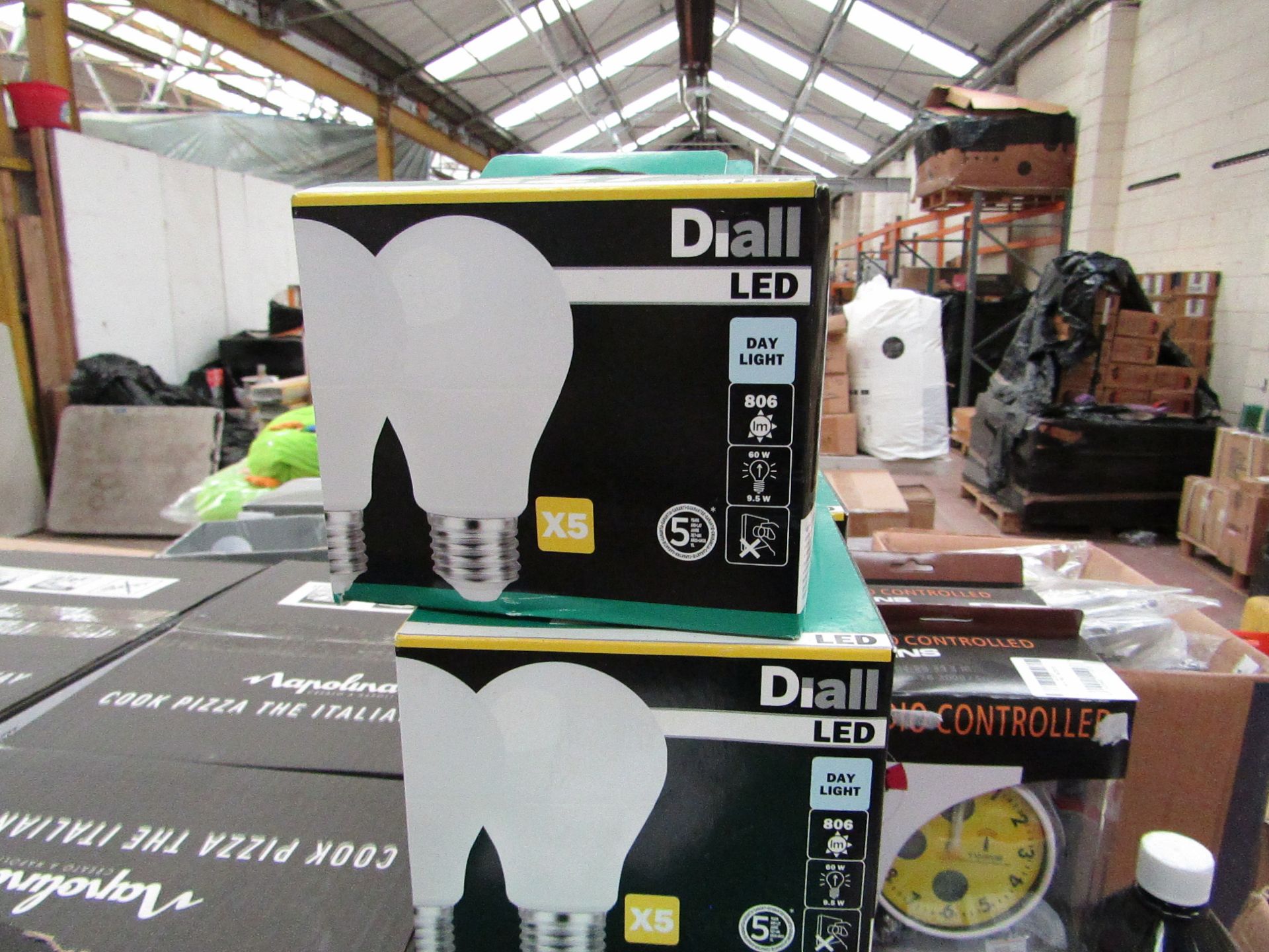 5x Diall - E27 LED Daylight Light Bulbs ( 5 Pack ) 806 Lumens - Unchecked & Boxed.