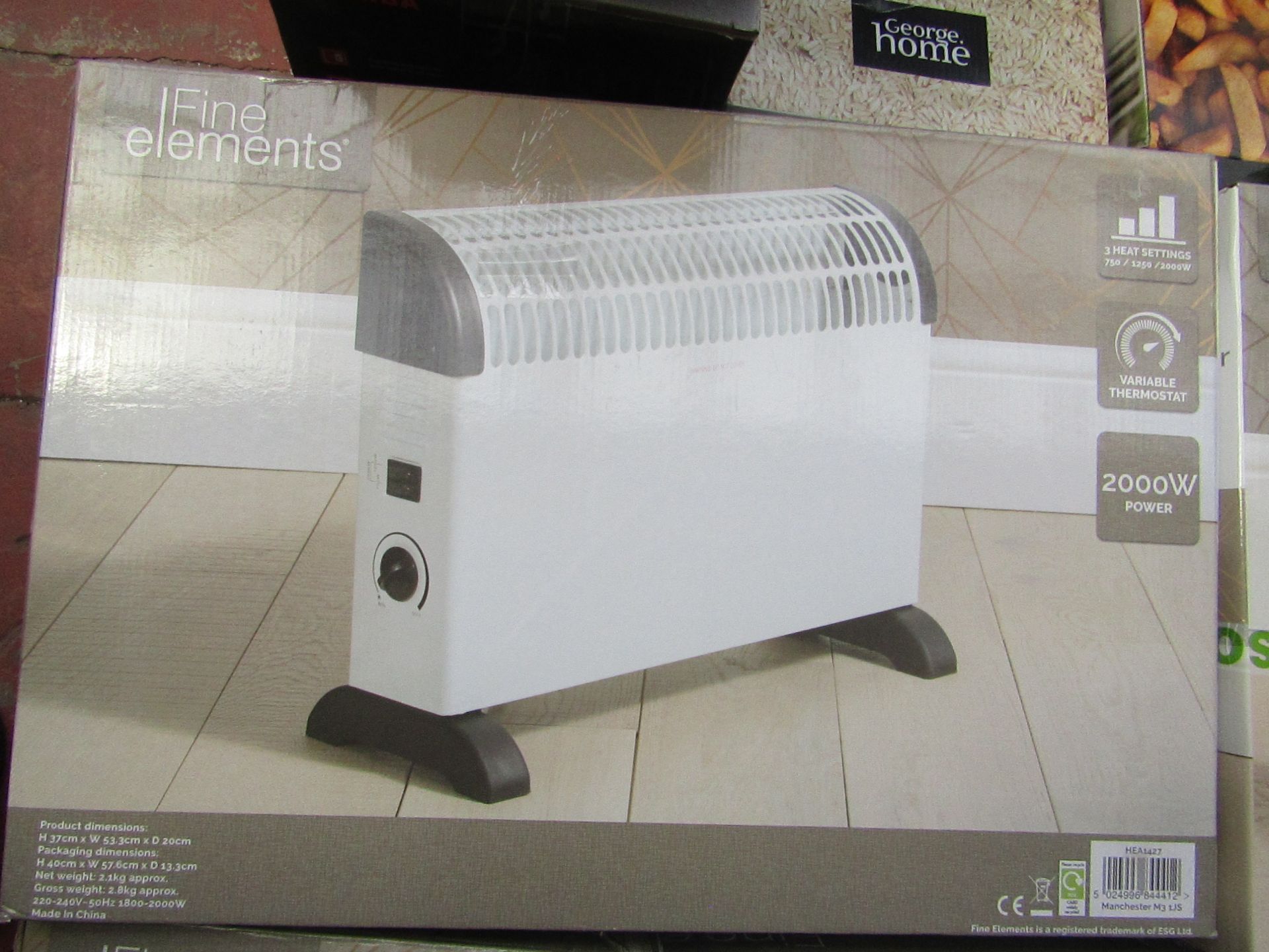 | 4X | FINE ELEMENTS 200W CONVECTOR HEATER | UNCHECKED & BOXED | NO ONLINE RESALE | SKU