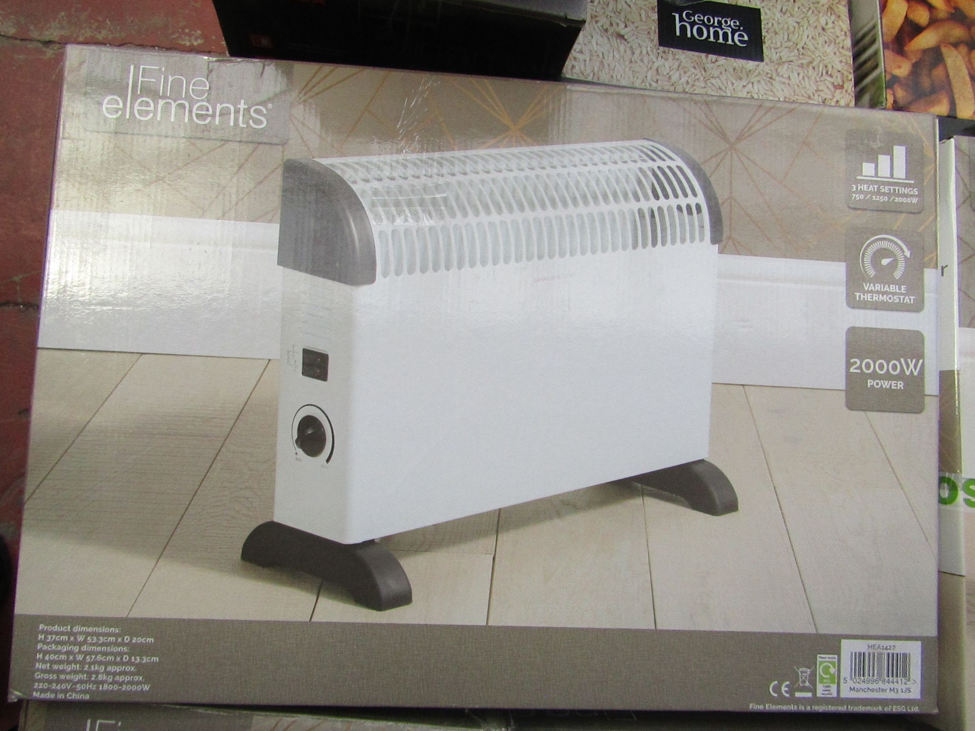 | 4X | FINE ELEMENTS 200W CONVECTOR HEATER | UNCHECKED & BOXED | NO ONLINE RESALE | SKU