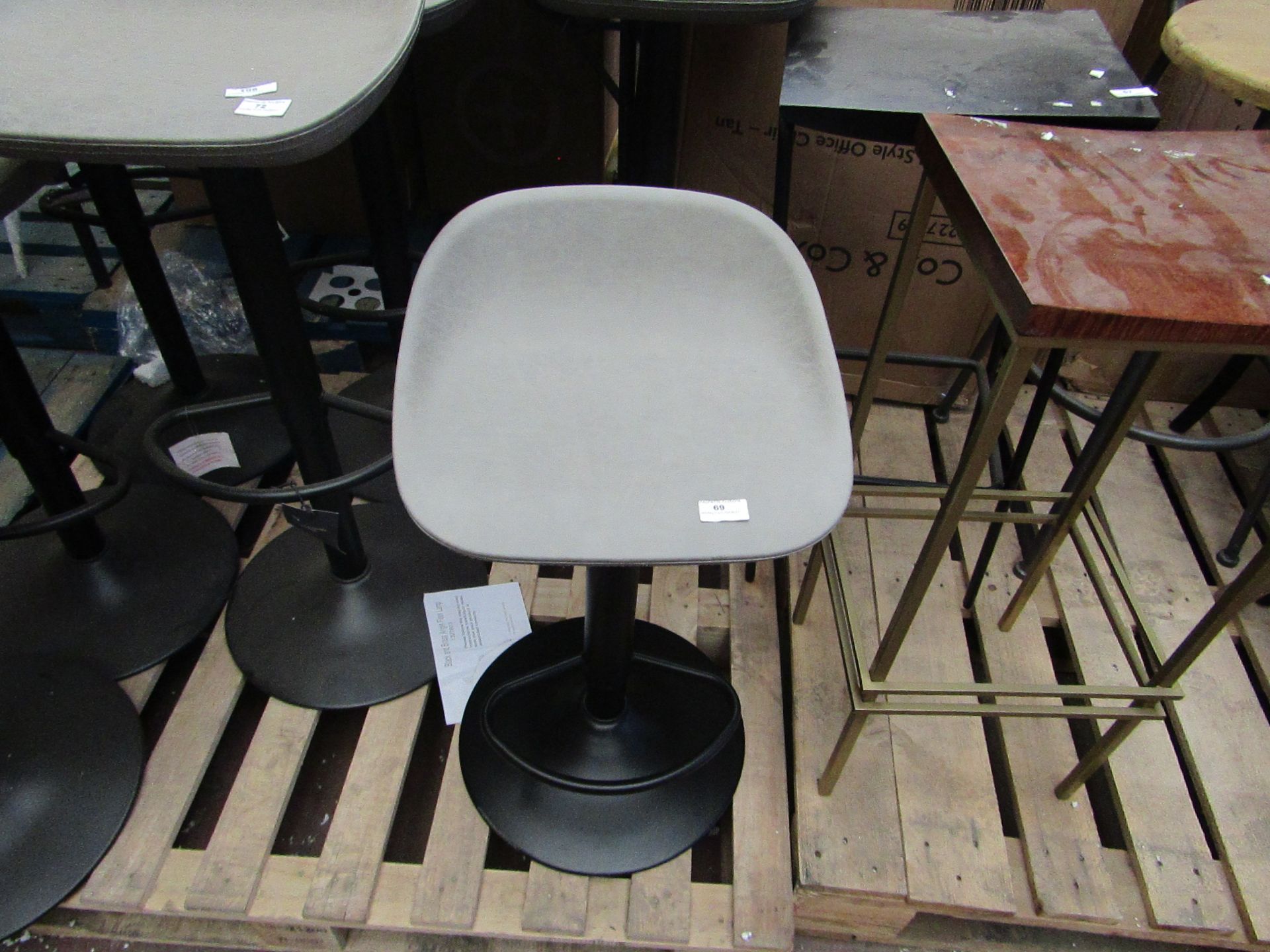 | 1X | COX & COX FAUX LEATHER COUNTER STOOL - GREY | UNCHECKED & LOOKS UNUSED (NO GURANTEE) | RRP