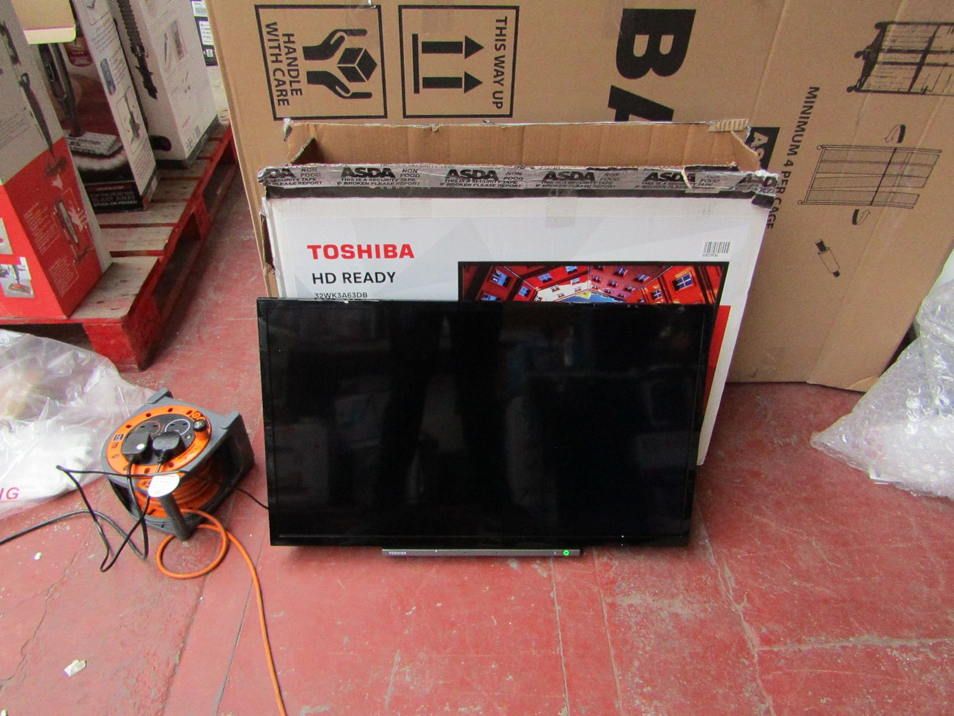 | 1x | TOSHIBA 32" HD READY TV / BUILT IN ALEXA | POWERS ON INCLUDES REMOTE CONTROL & STAND |