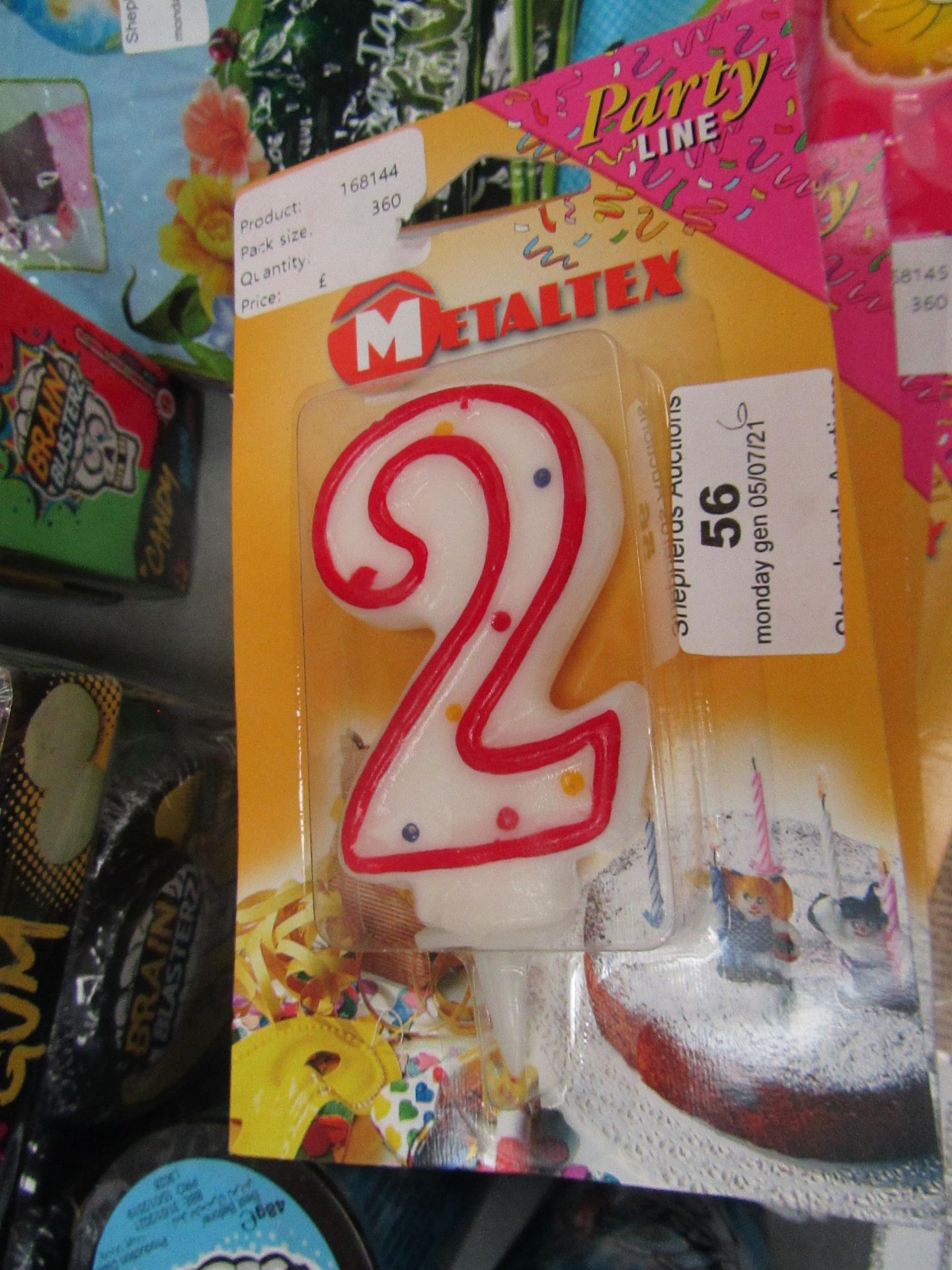 6x Metaltex - Birthday Number Candles - ( Assorted Numbers ) - Unused & Packaged.