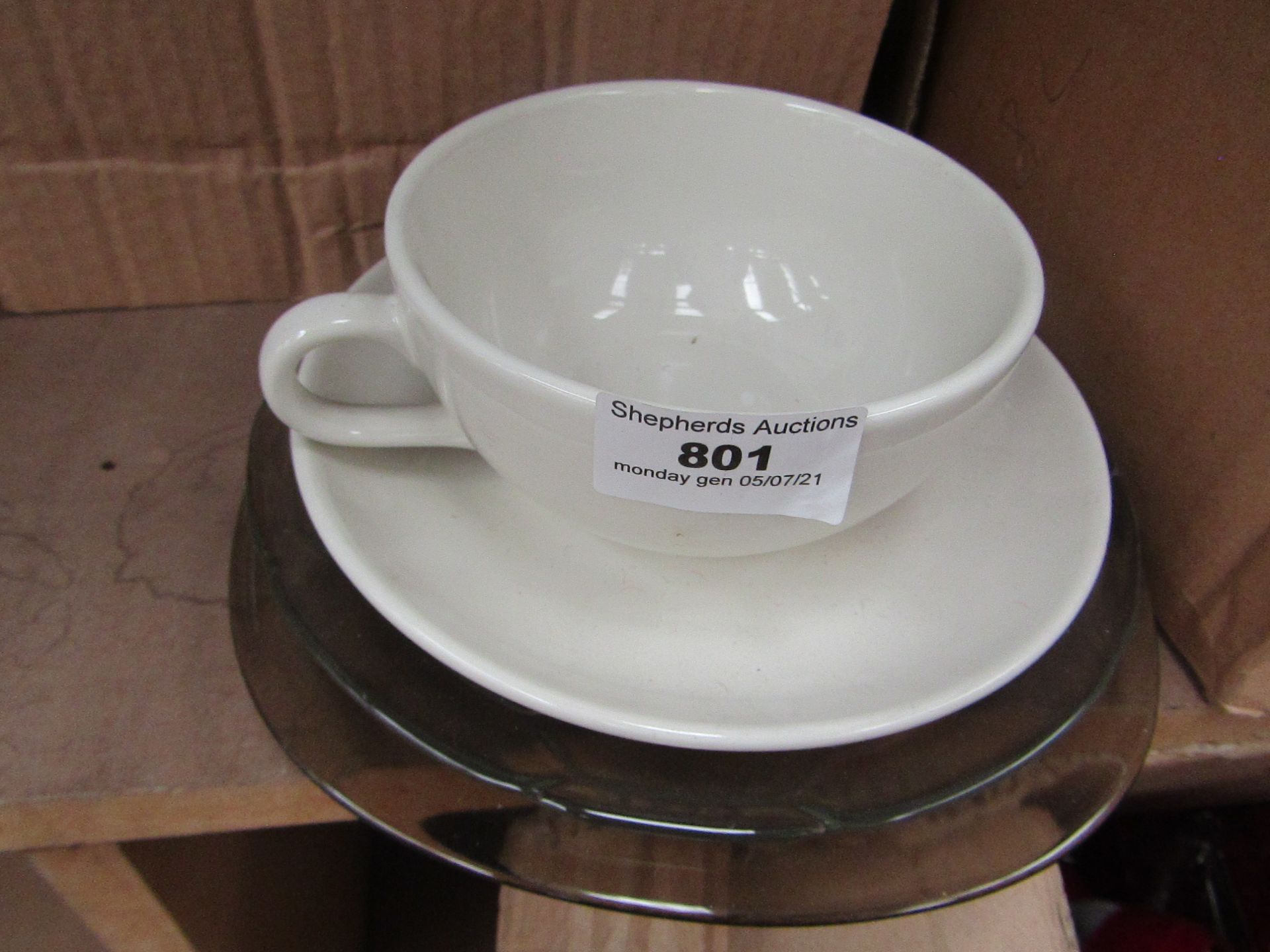 1X CUP AND VARIOUS SAUCERS, ALL NOT IN ORIGINAL PACKAGE, LOOK UNUSED, SEE PICTURE.