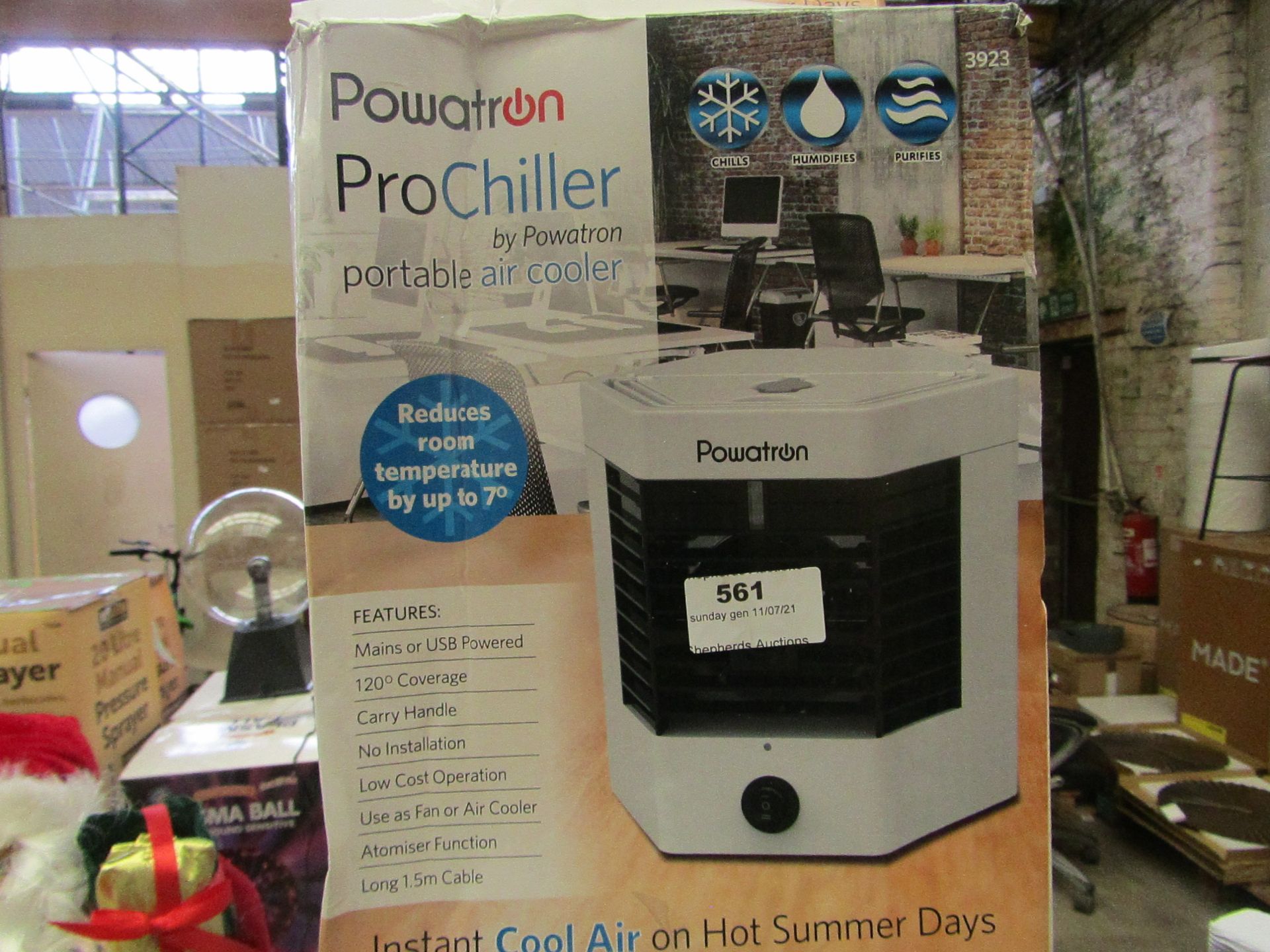 2x powatron pro chiller portable air cooler, unchecked and boxed.