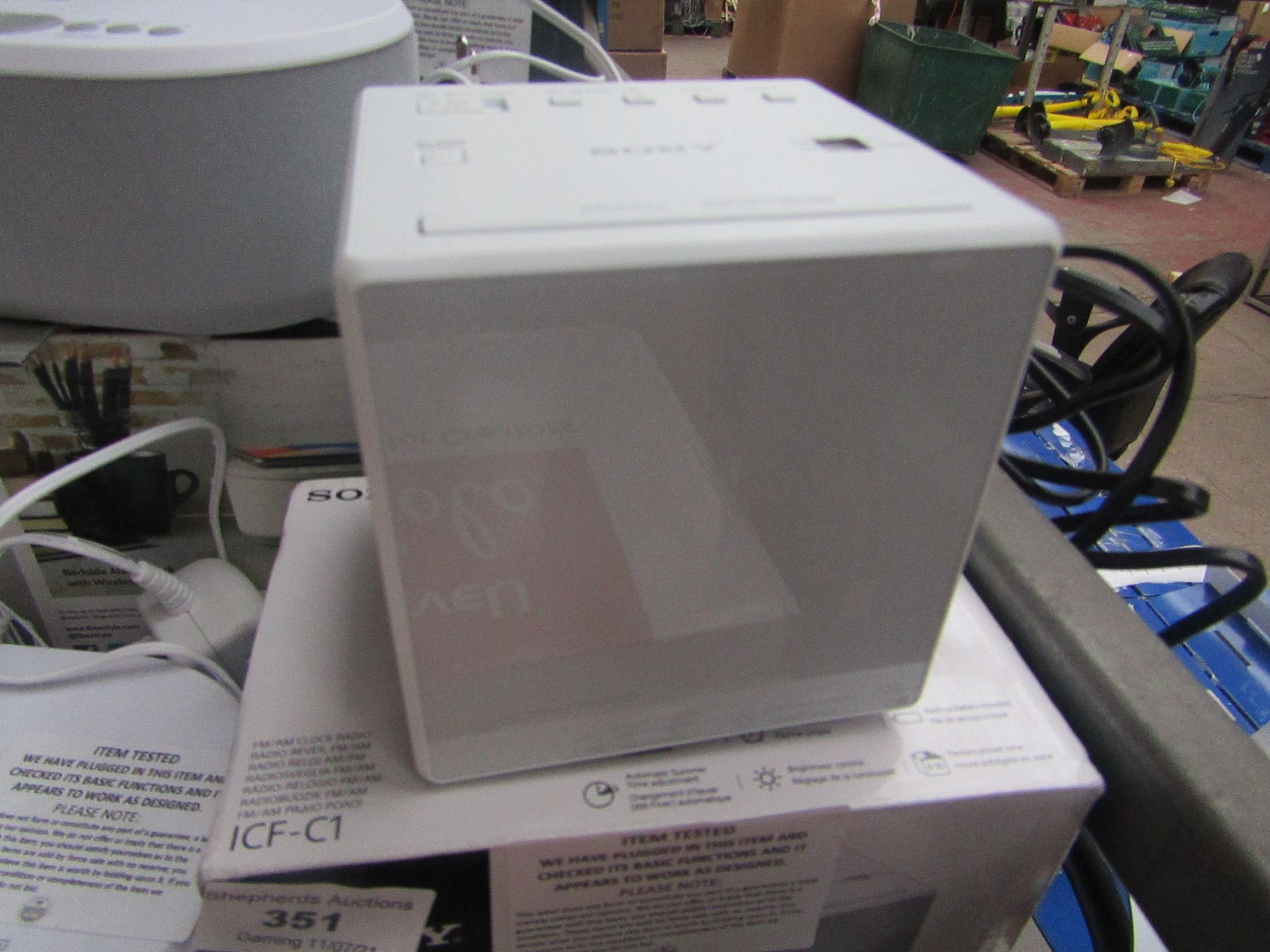 Sony ICF-C1 radio alarm clock, tested working on radio function, comes with original box