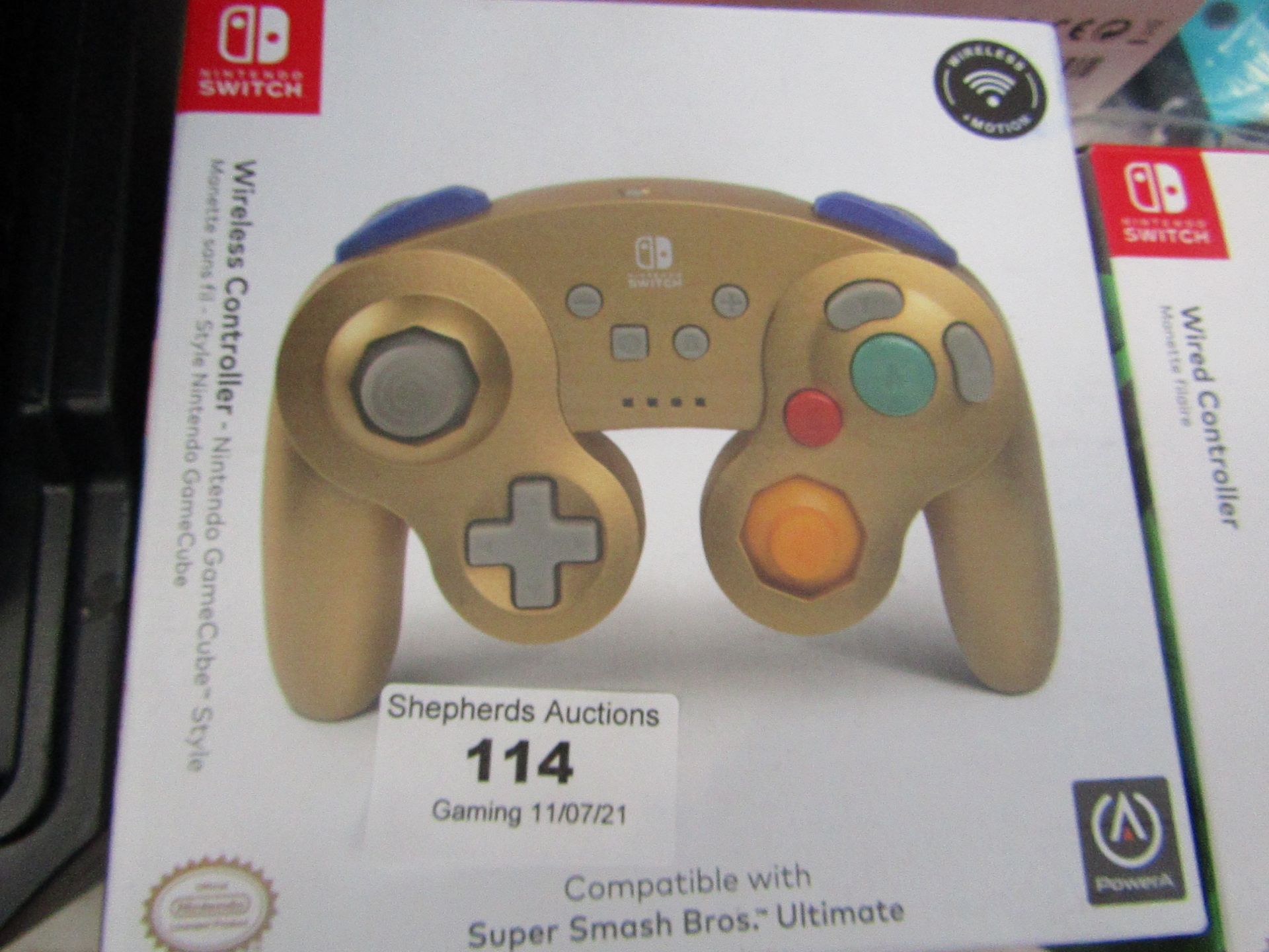 Nintendo Switch Game cube style Wireless Controller, Gold - Unchecked & Boxed - RRP £55