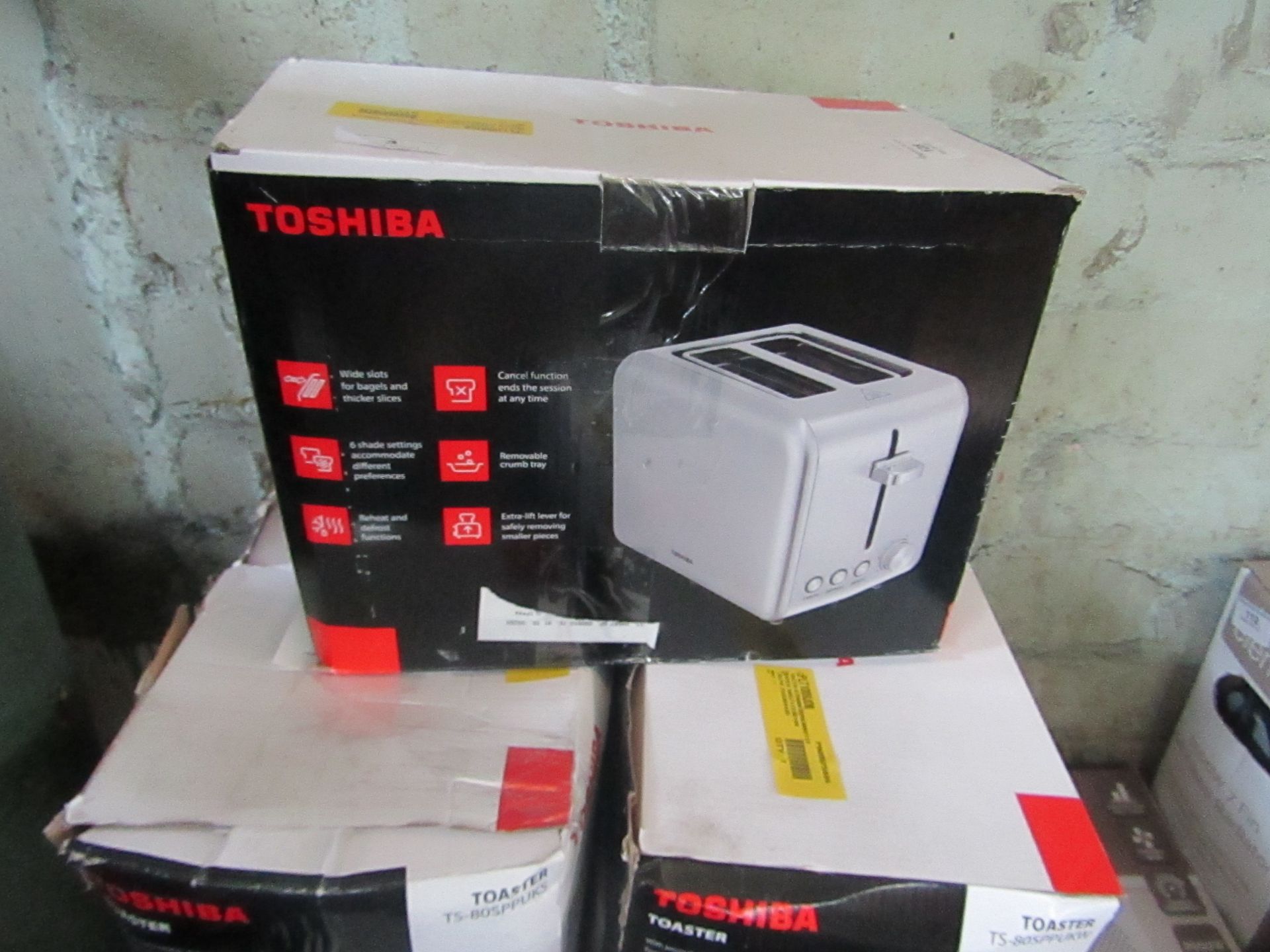 | 7x | TOSHIBA 2-SLICE TOASTER | UNCHECKED & BOXED | NO ONLINE RESALE | SKU C5057172361489 | LOAD