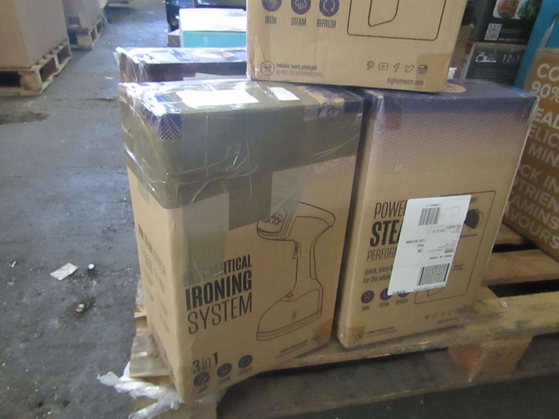 5x Verti Steam Pro Vertical Ironing Systems - Unchecked & Boxed - RRP £29.99 Each - Total Lot RRP £