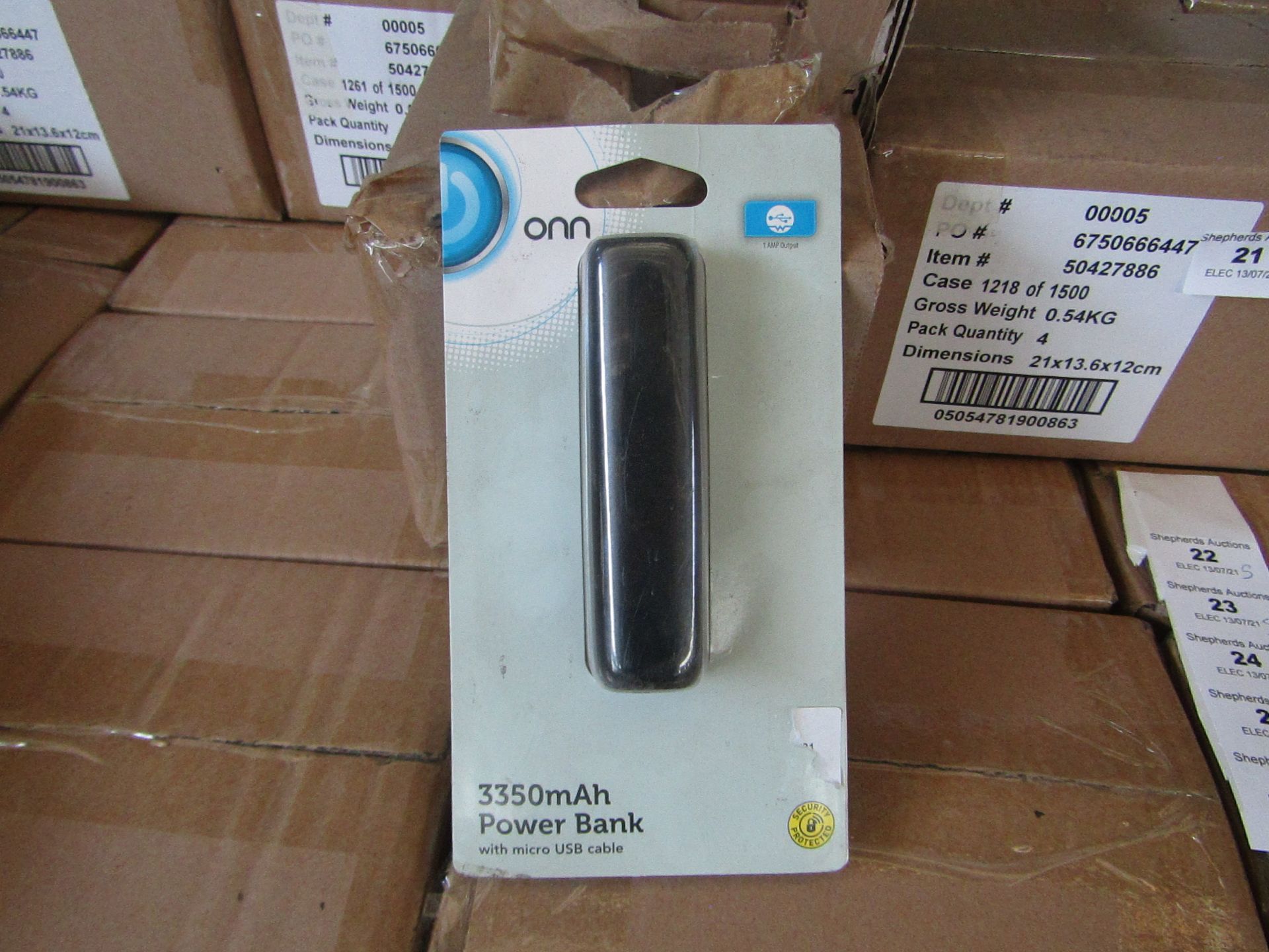 | 5x | ONN 3350MAH BOX OF 4 POWER BANK WITH MICRO USB CABLE | NEW & BOXED | NO ONLINE RESALE | SKU