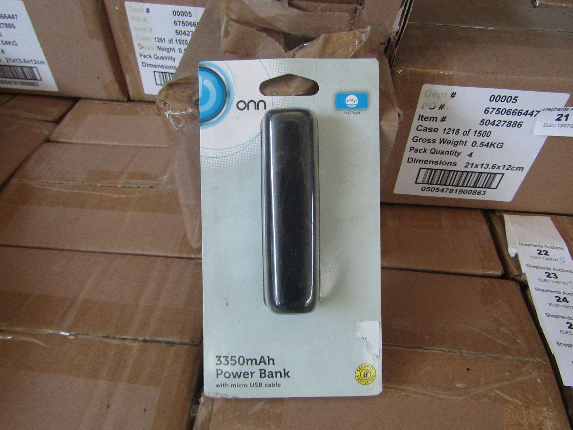 | 5x | ONN 3350MAH BOX OF 4 POWER BANK WITH MICRO USB CABLE | NEW & BOXED | NO ONLINE RESALE | SKU