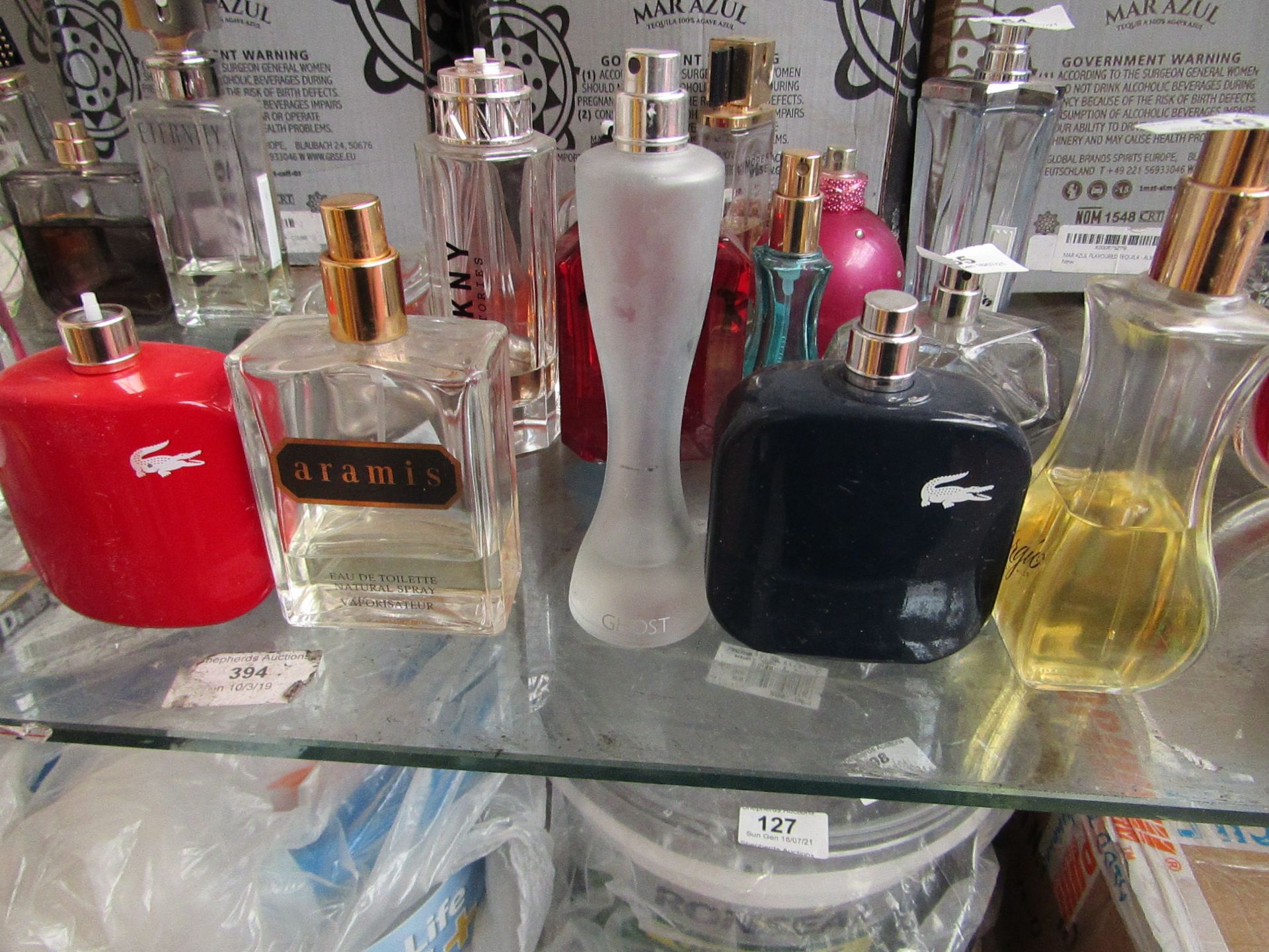 5x various aftershave/perfume, all 40% or lower, see image for style.