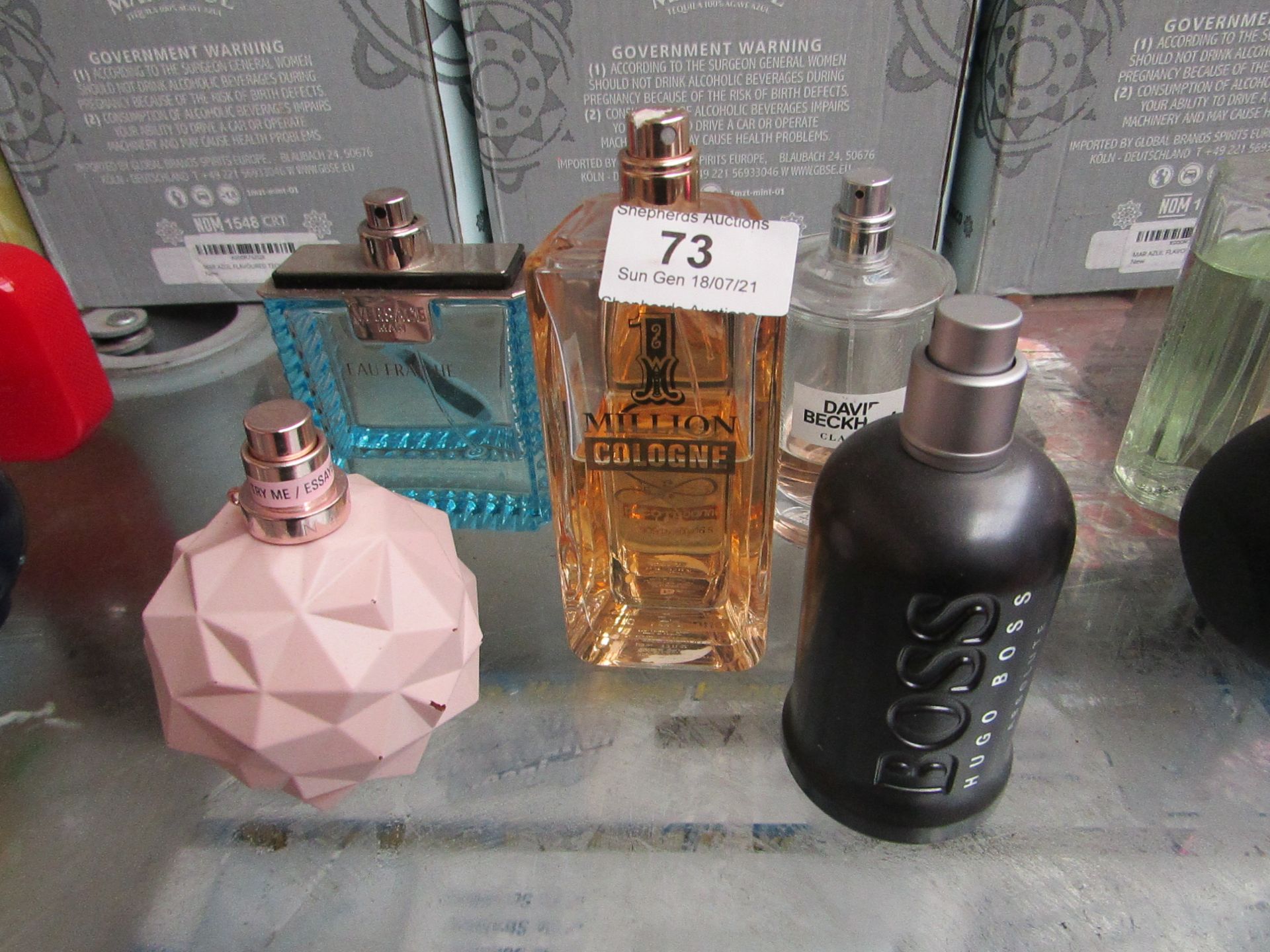 5x various aftershave/perfume, all 40% or lower, see image for style.