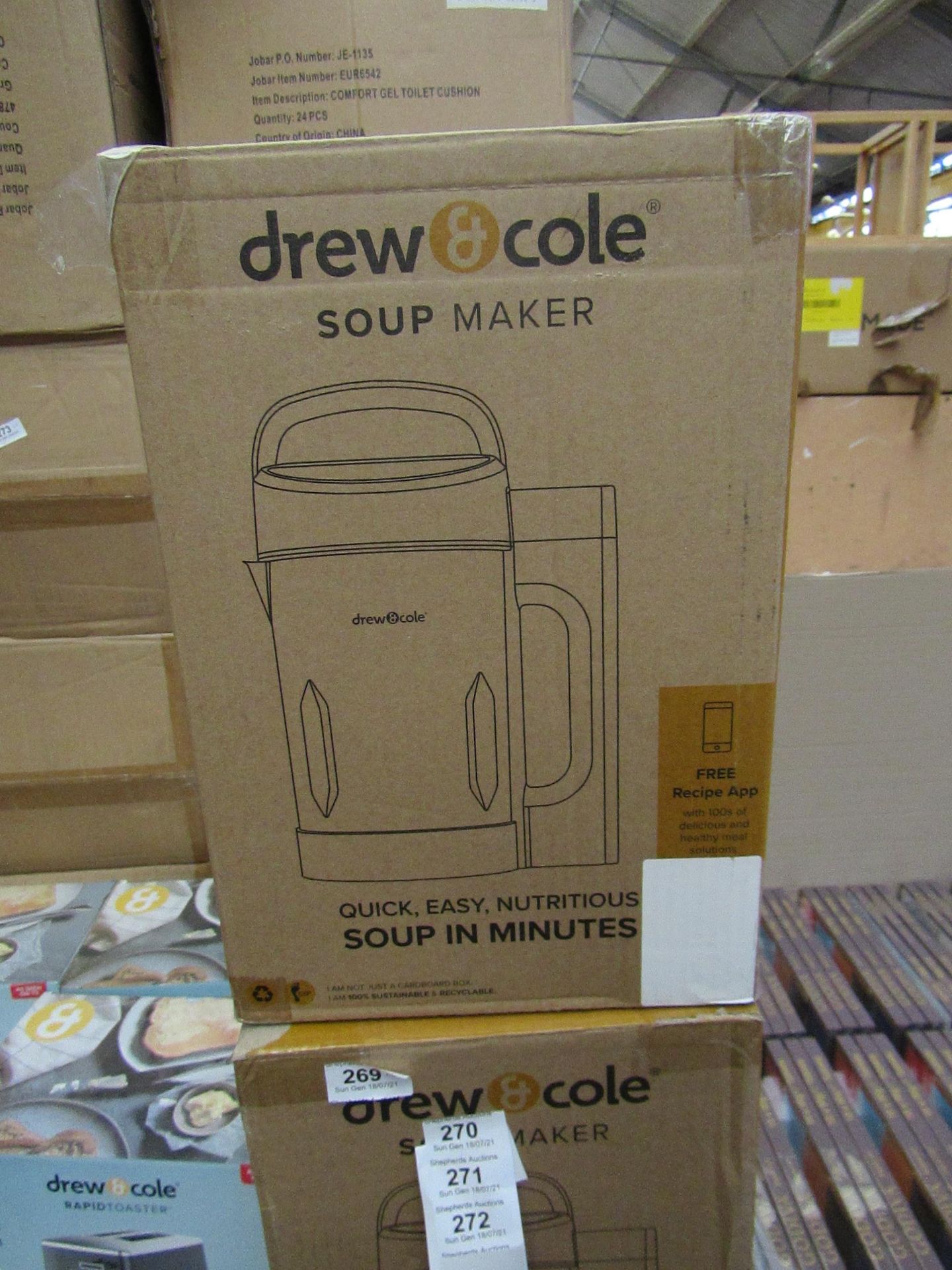 | 1x | DREW AND COLE SOUP MAKER | REFURBISHED AND BOXED | NO ONLINE RESALE | SKU - | RRP œ59.99 |