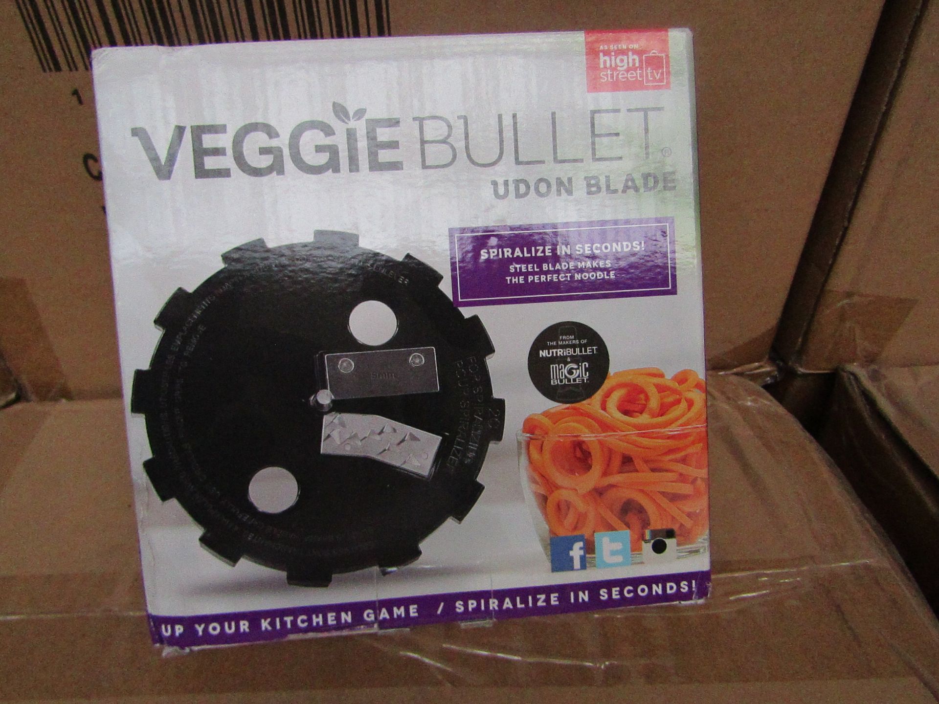 | 1X | BOX CONTAINING 20 UNITS OF 14 VEGGIE BULLET RIBBON BLADES | NEW AND BOXED | NO ONLINE