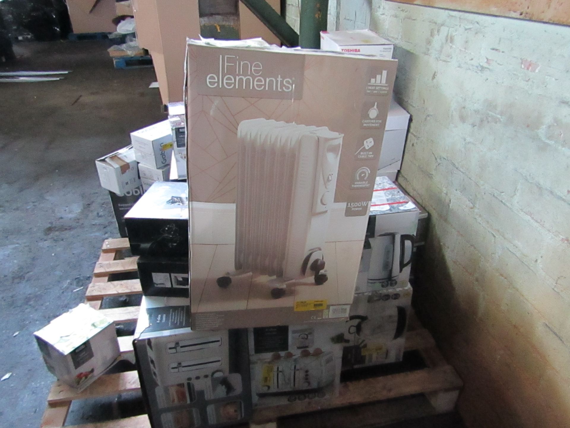 1x Fine Elements 1500kw 7 fin oil filled radiator - Unchecked & Boxed - RRP £36 - Load ref 23002116