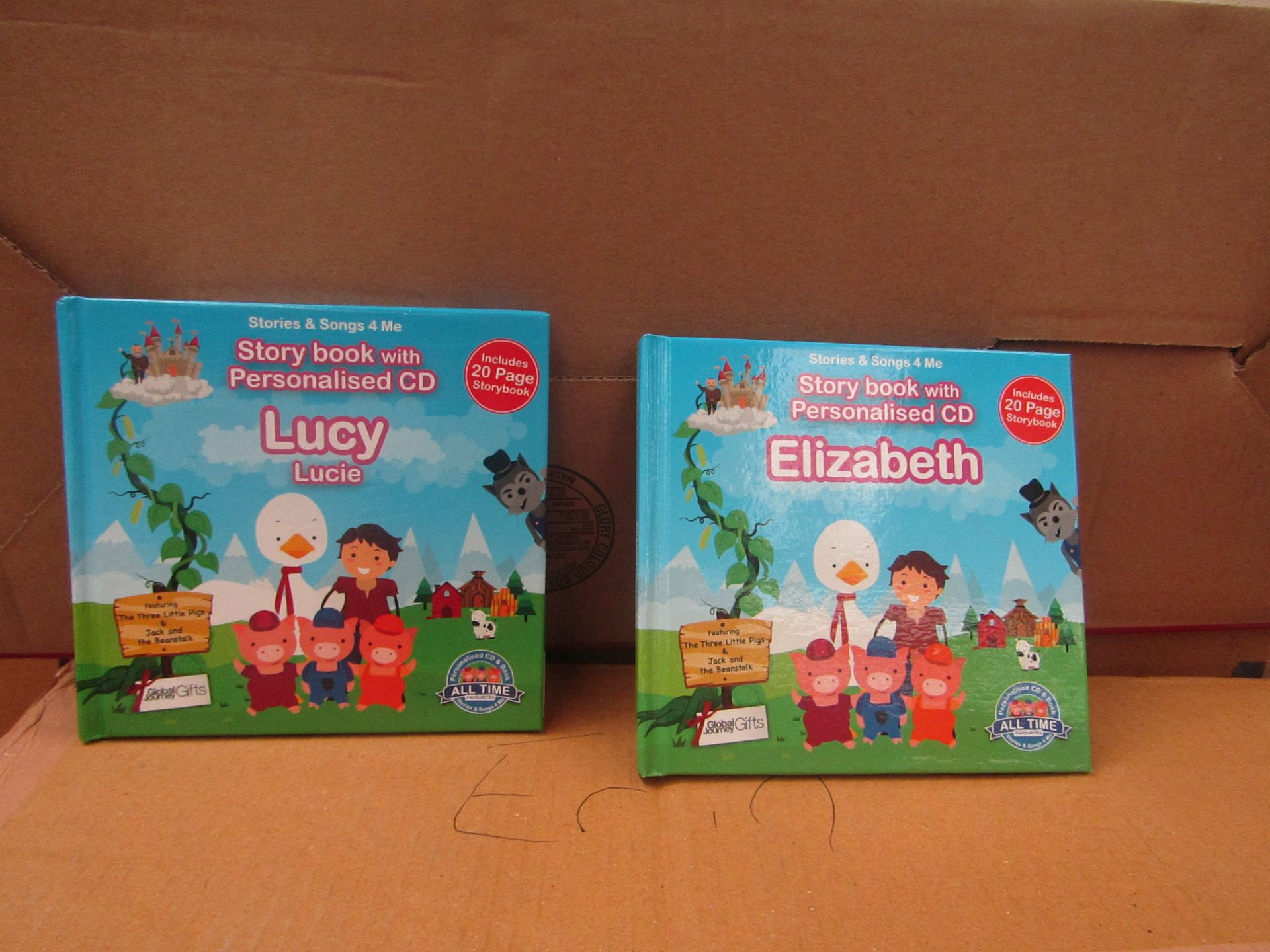 2 x Boxes Containing approx. 100 Per Box - Global - Personalised Story Books ( Include Personalised