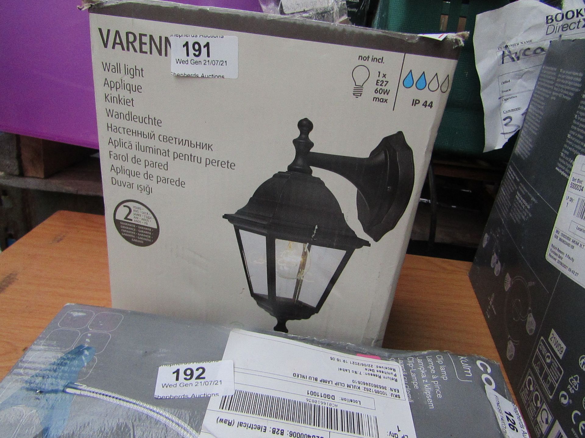 1X BLOOM VARENNES WALL LIGHT, UNCHECKED AND BOXED.