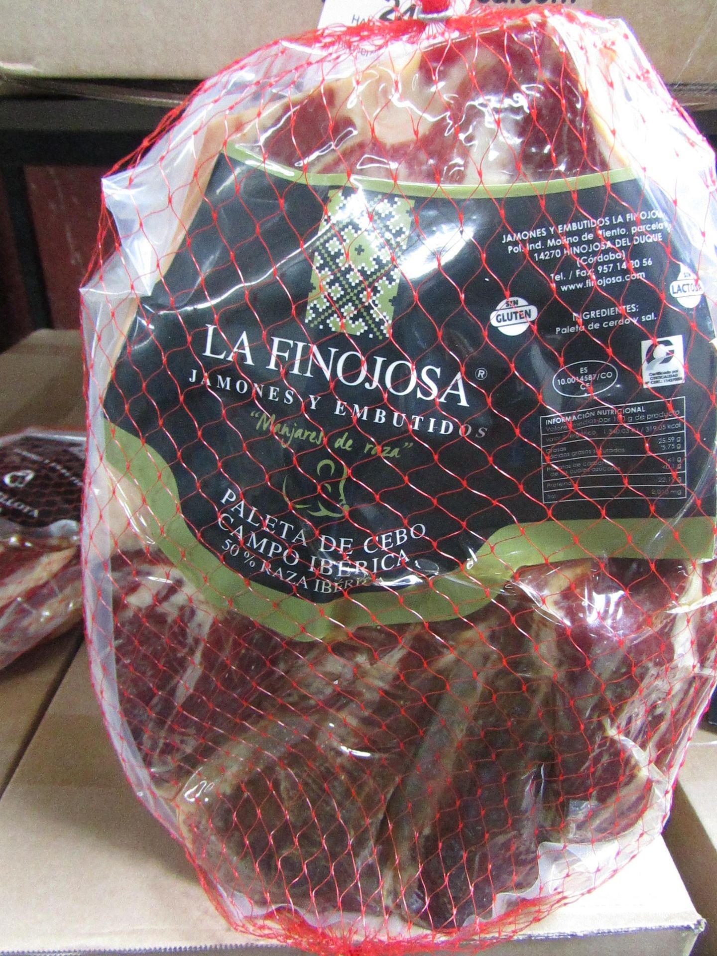 1 x La Finojosa 2.2 Kg Boneless Iberico Ham Shoulder BB 18.3.22 RRP £99 on Amazon Pata Negra -