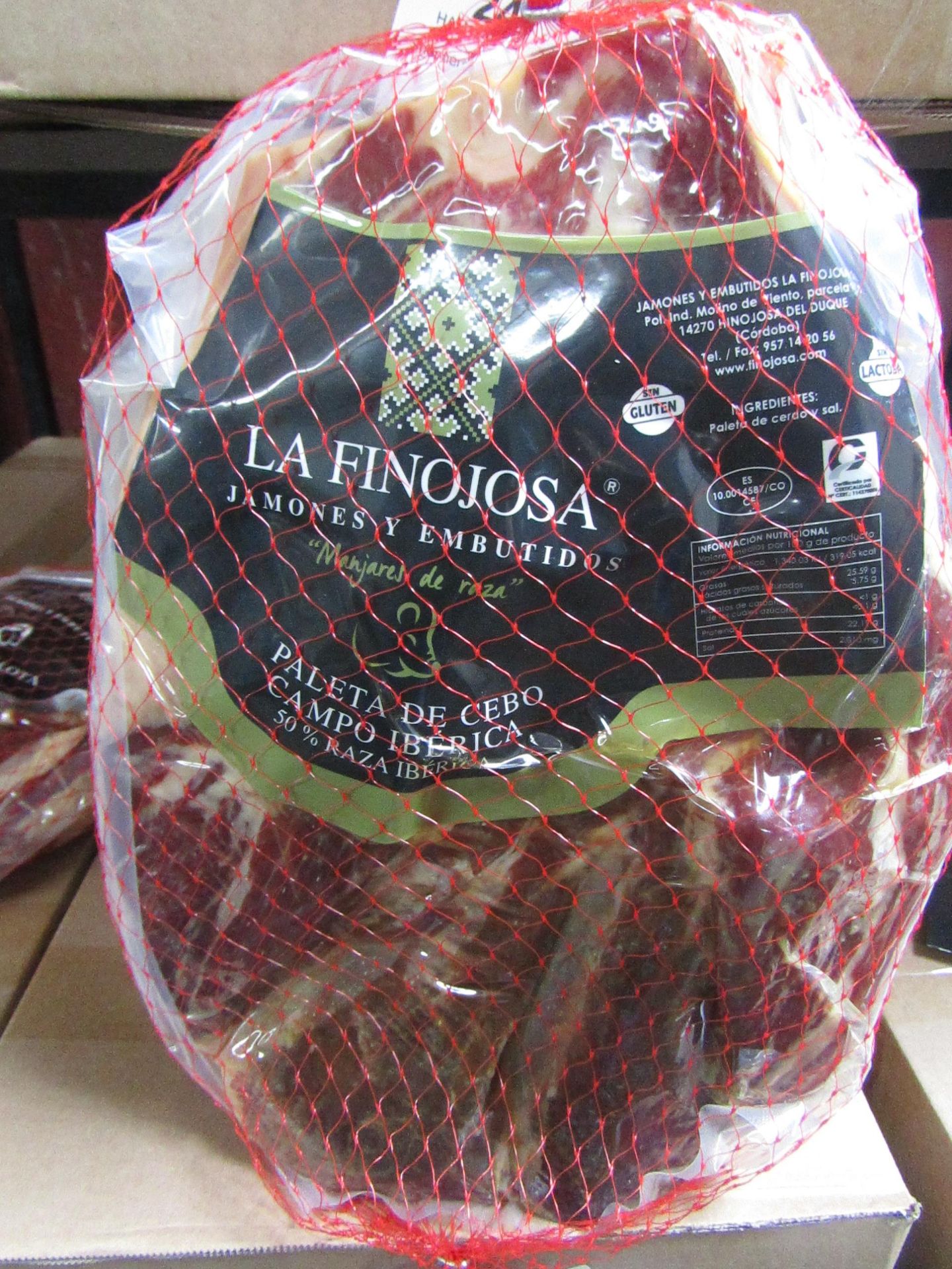 1 x La Finojosa 2.2 Kg Boneless Iberico Ham Shoulder BB 18.3.22 RRP £99 on Amazon Pata Negra -