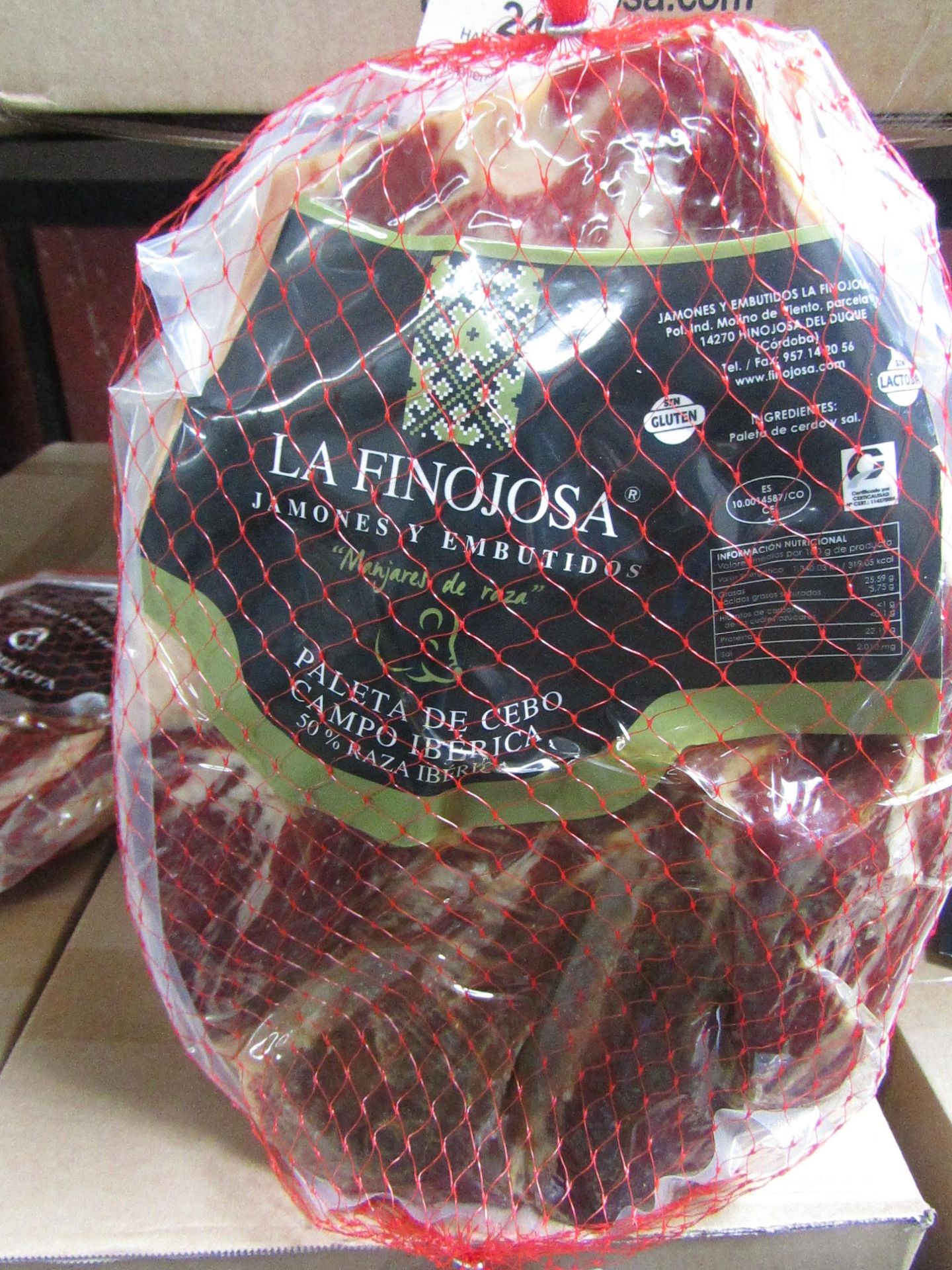 1 x La Finojosa 2.2 Kg Boneless Iberico Ham Shoulder BB 18.3.22 RRP £99 on Amazon Pata Negra -