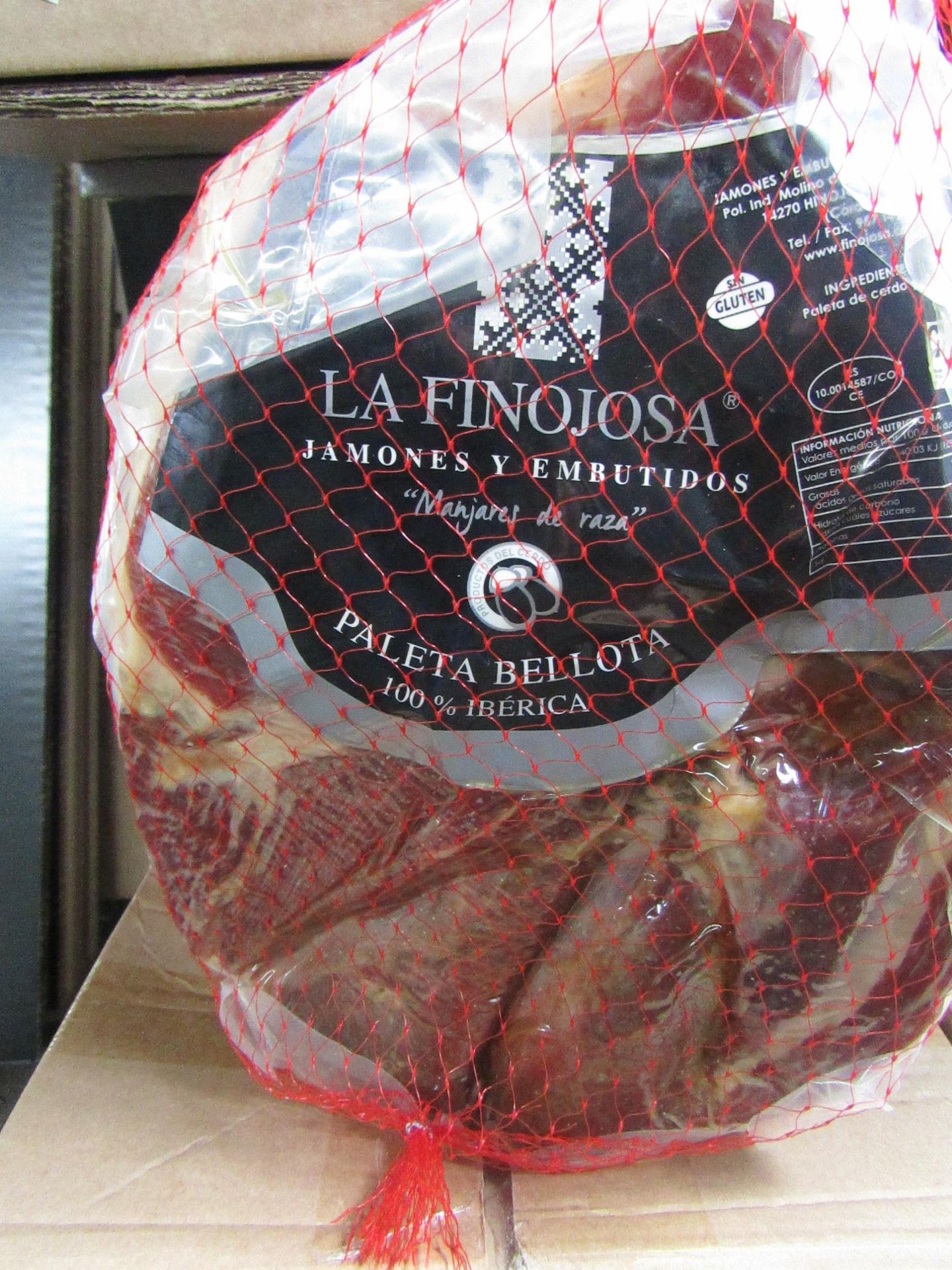 1 x La Finojosa 2.2 Kg Boneless Iberico Ham Shoulder BB 18.3.22 RRP £117.50 on Amazon Pata Negra -