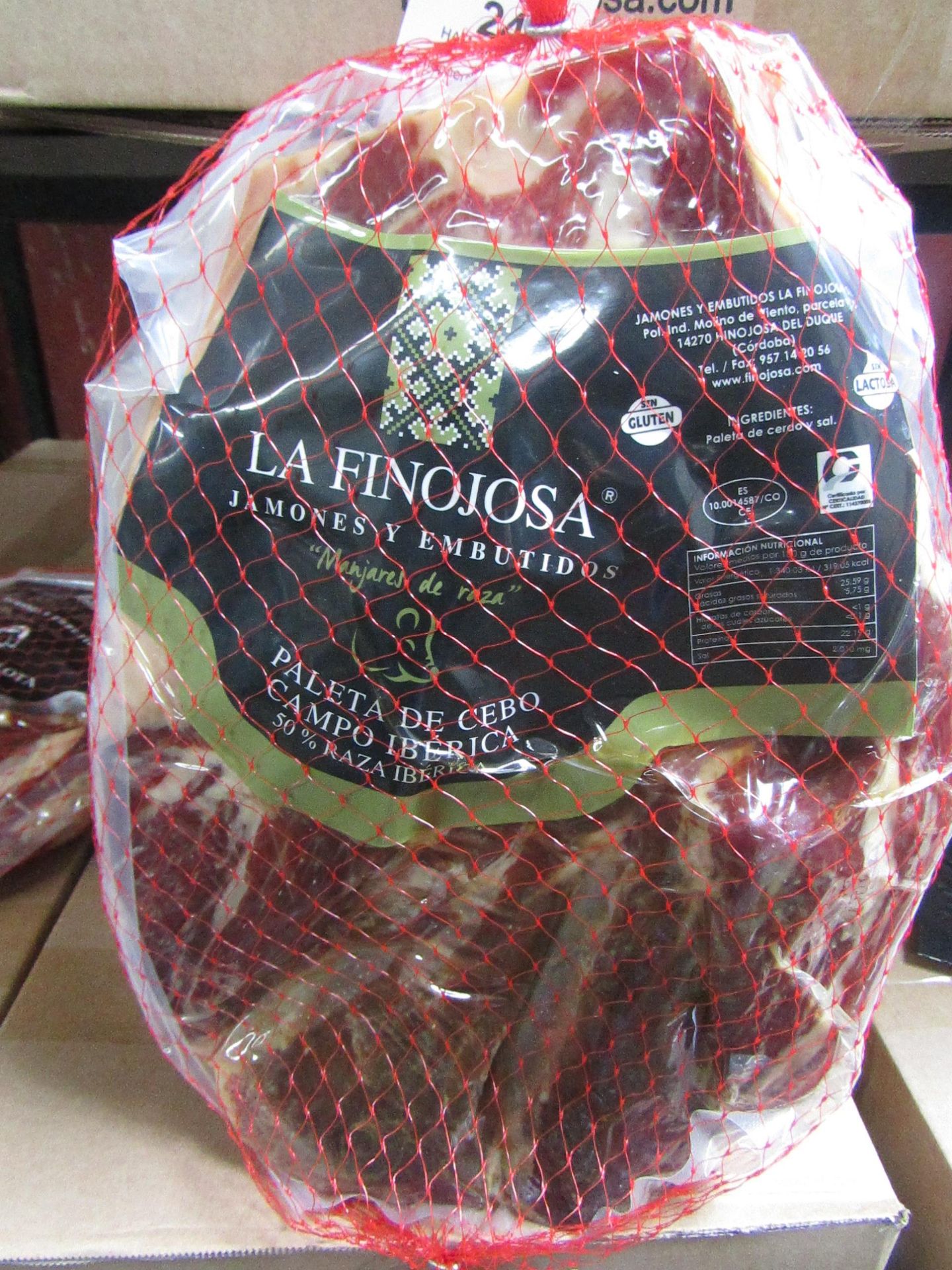 1 x La Finojosa 2.2 Kg Boneless Iberico Ham Shoulder BB 18.3.22 RRP £99 on Amazon Pata Negra -