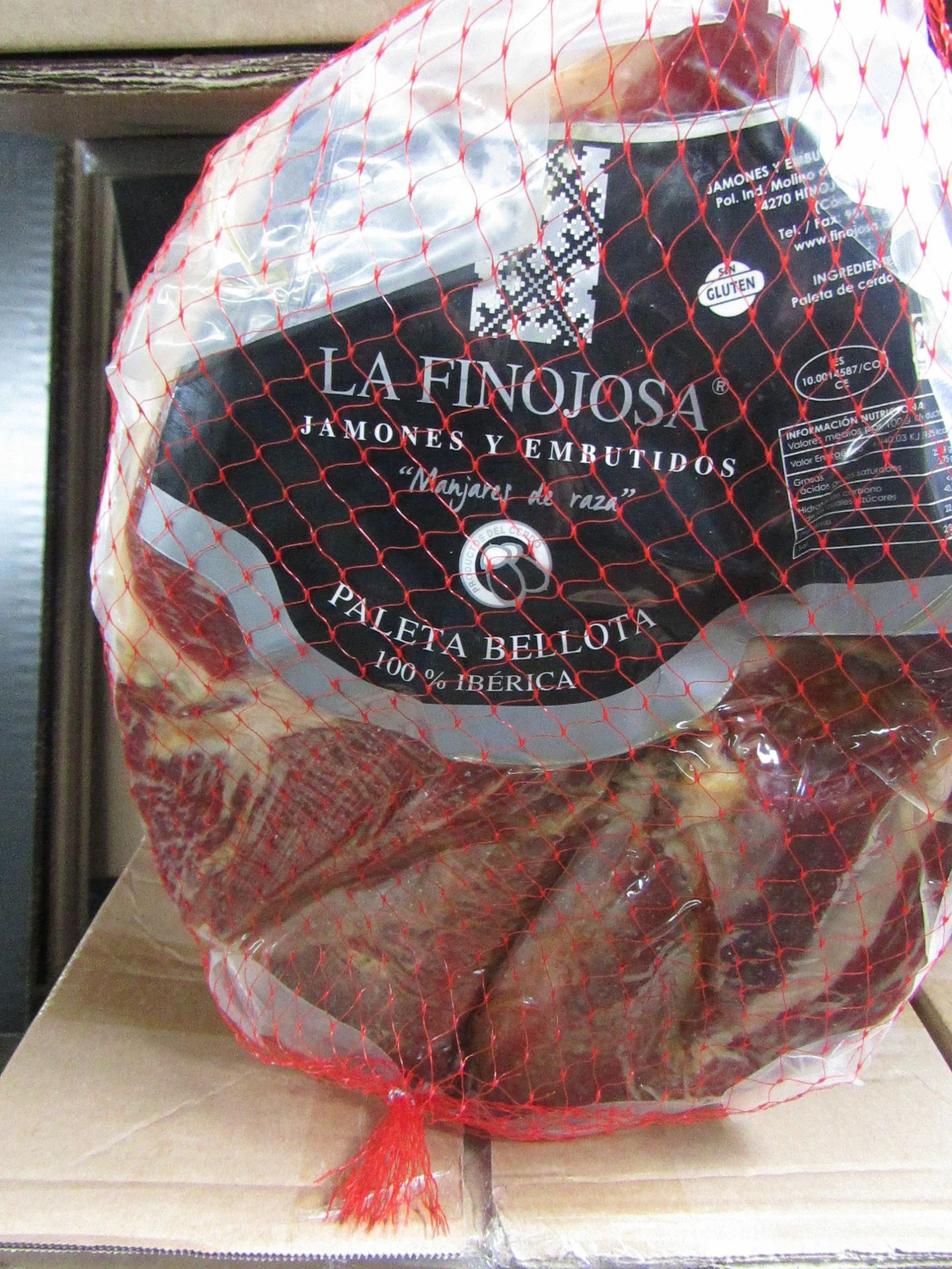 1 x La Finojosa 2.2 Kg Boneless Iberico Ham Shoulder BB 18.3.22 RRP £117.50 on Amazon Pata Negra -